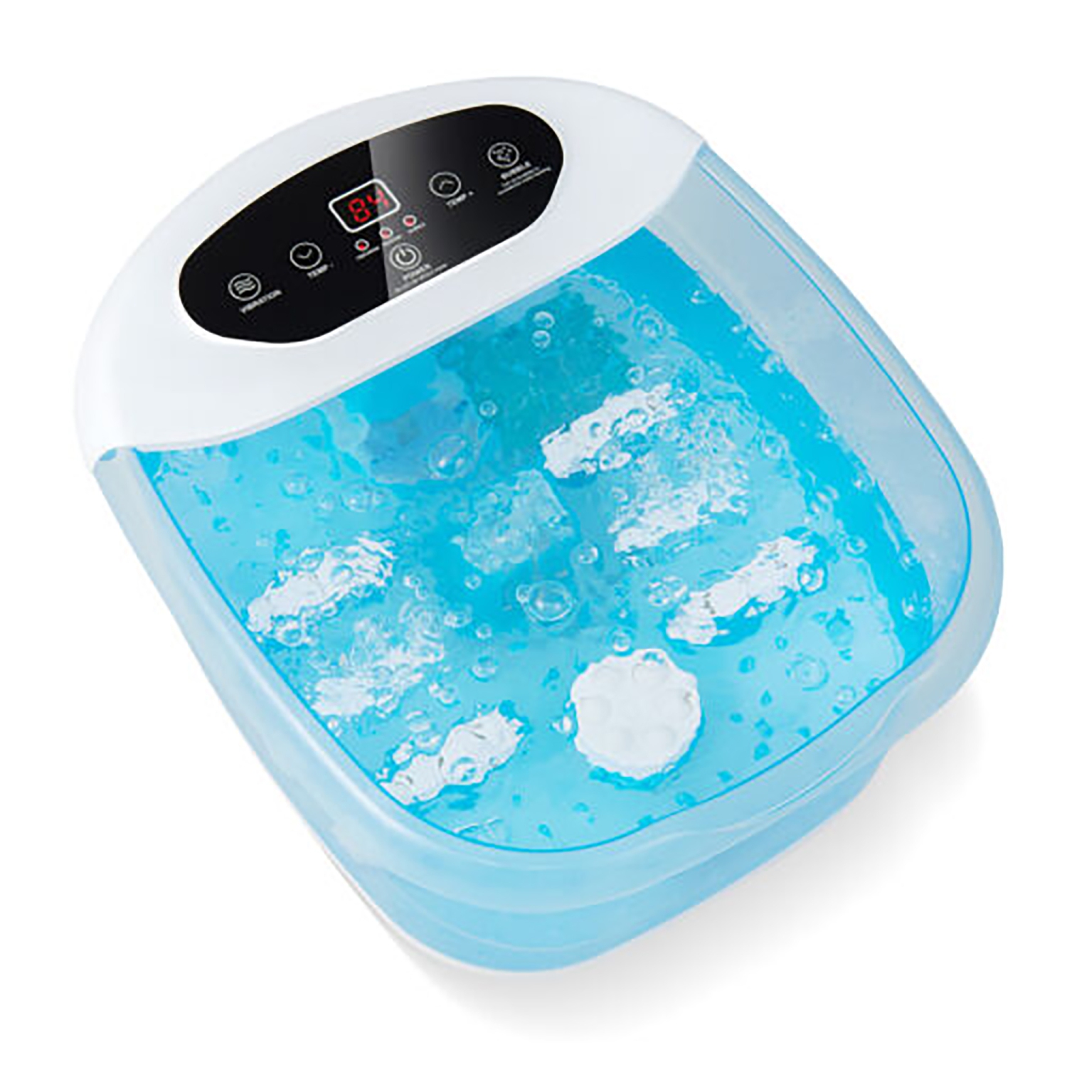 Gymax Foot Spa Massager Foot Bath Soak Tub with Heat Bubble Massage Beads
