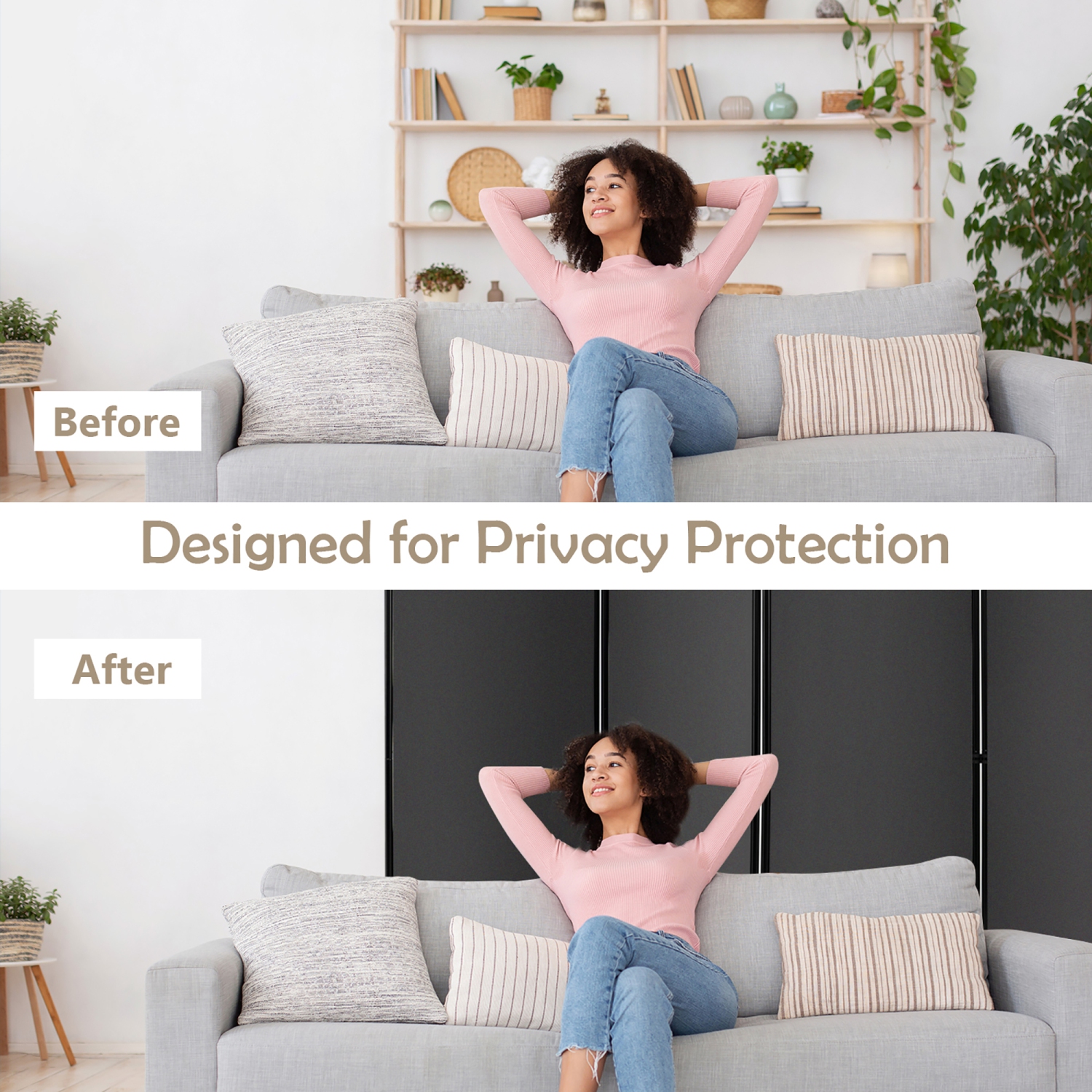 Séparateur de pièce pliante à 6 panneaux de Costway – Écran de confidentialité roulant de 6 pi avec roulettes verrouillables