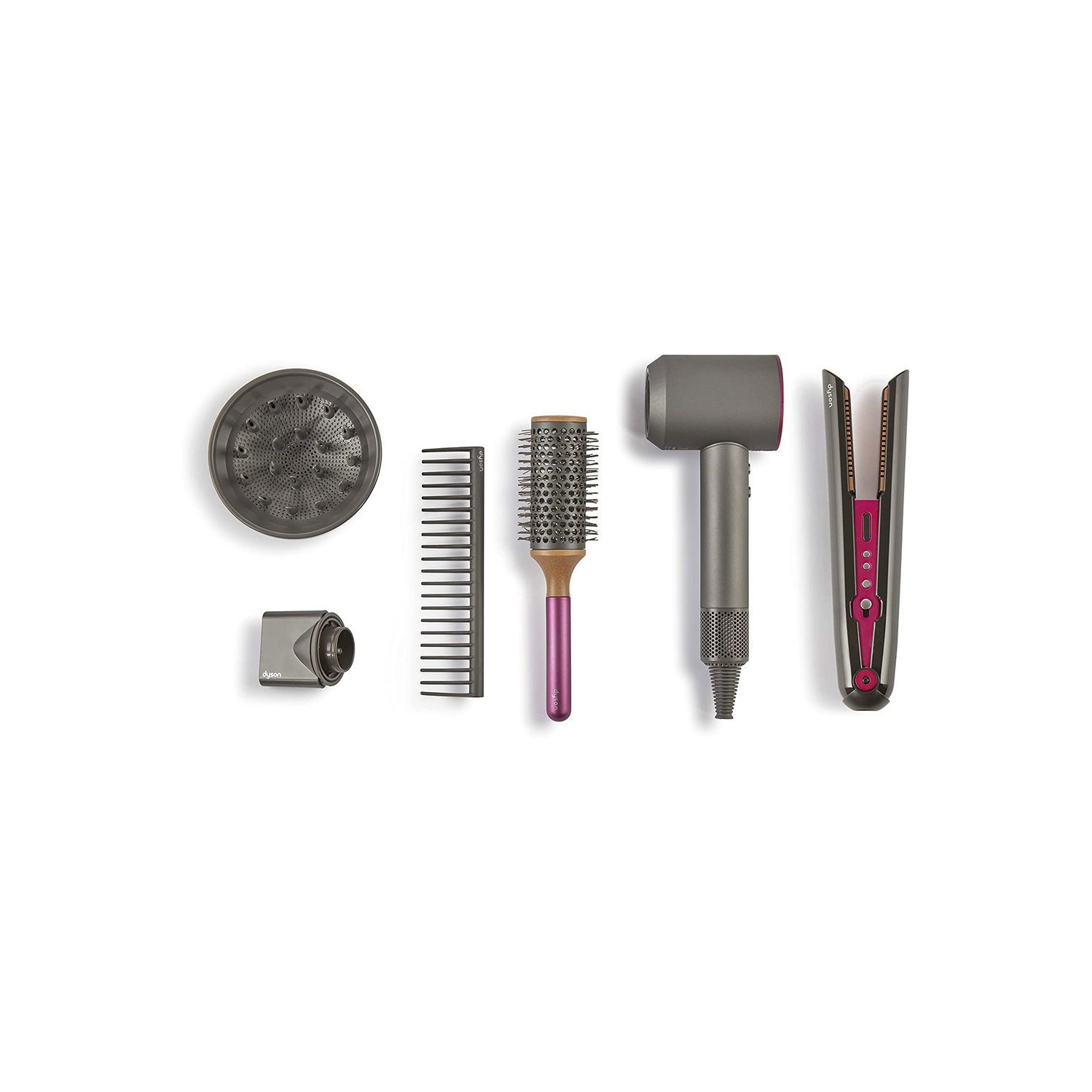 Casdon 73552 Ensemble de coiffure de luxe Supersonic et Corrale de Dyson | sèche-cheveux et fers plats pour enfants de 3 ans et plus | empilés avec