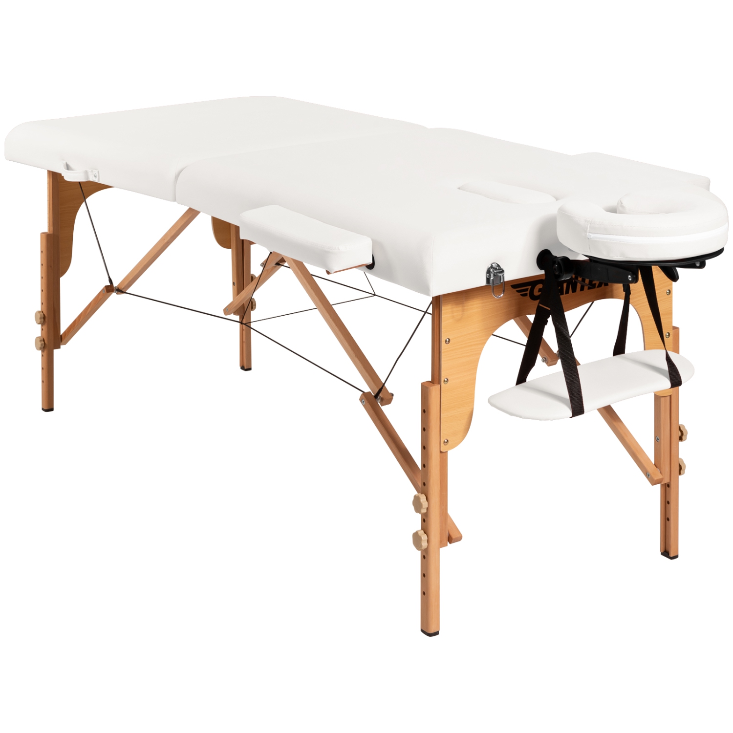 Topbuy Portable Massage Table Adjustable Spa Bed Wooden Legs with Face Cradle & Carry Case White/Black/Pink/Red