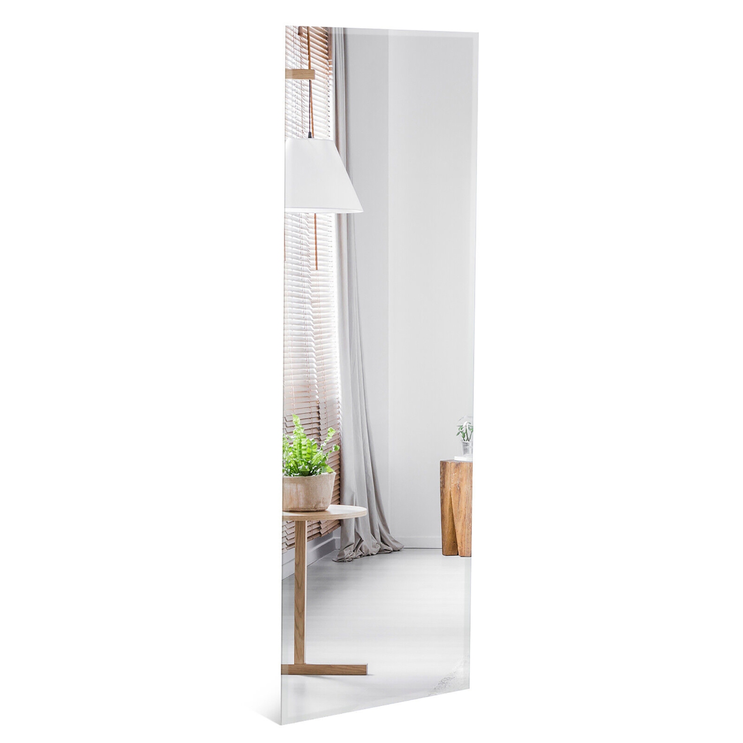Gymax 43'' x 15'' Wall Mounted Frameless Mirror Full Length Vertically or Horizontally