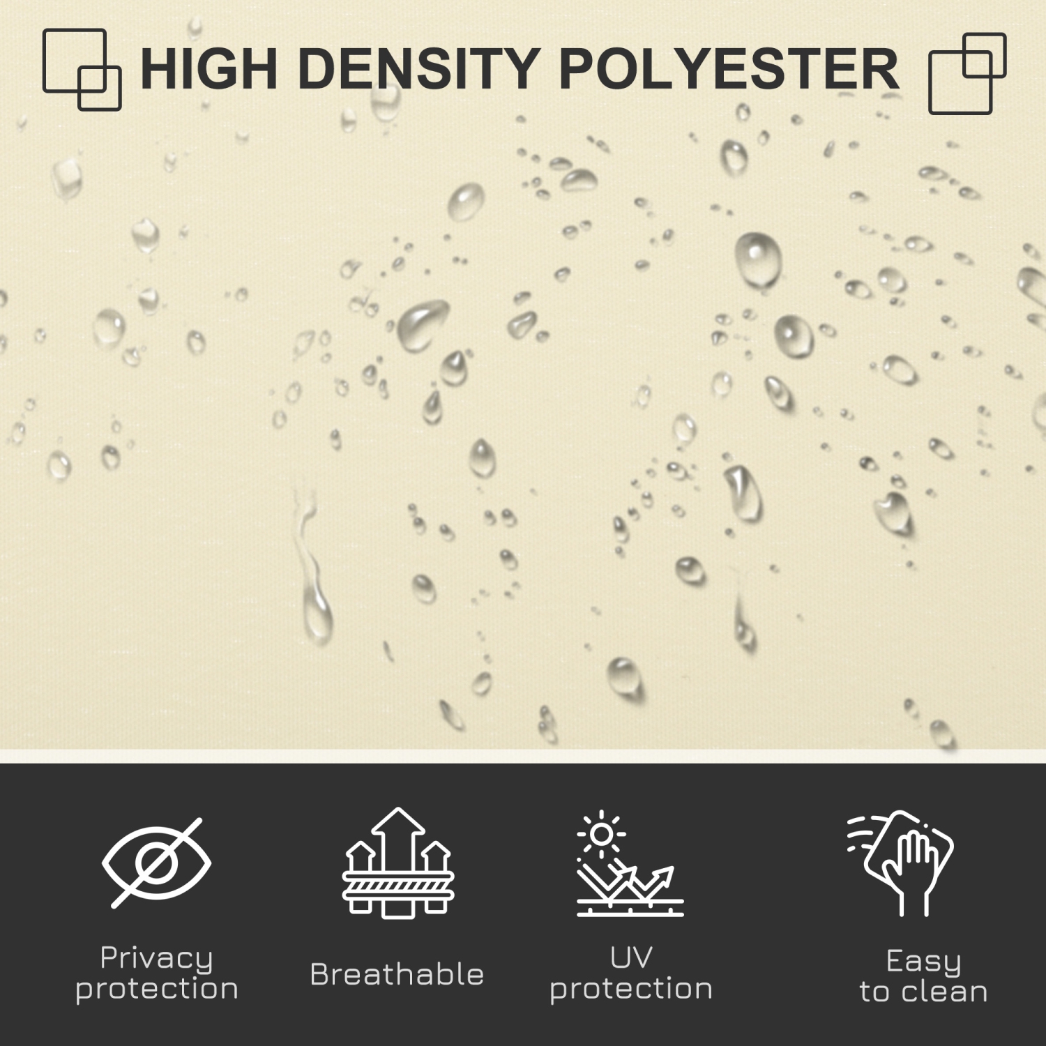 Outsunny 118" x 63" Retractable Side Awning Patio Outdoor Folding Privacy Screen with Resistance to UV Rays & Wind, Cream White