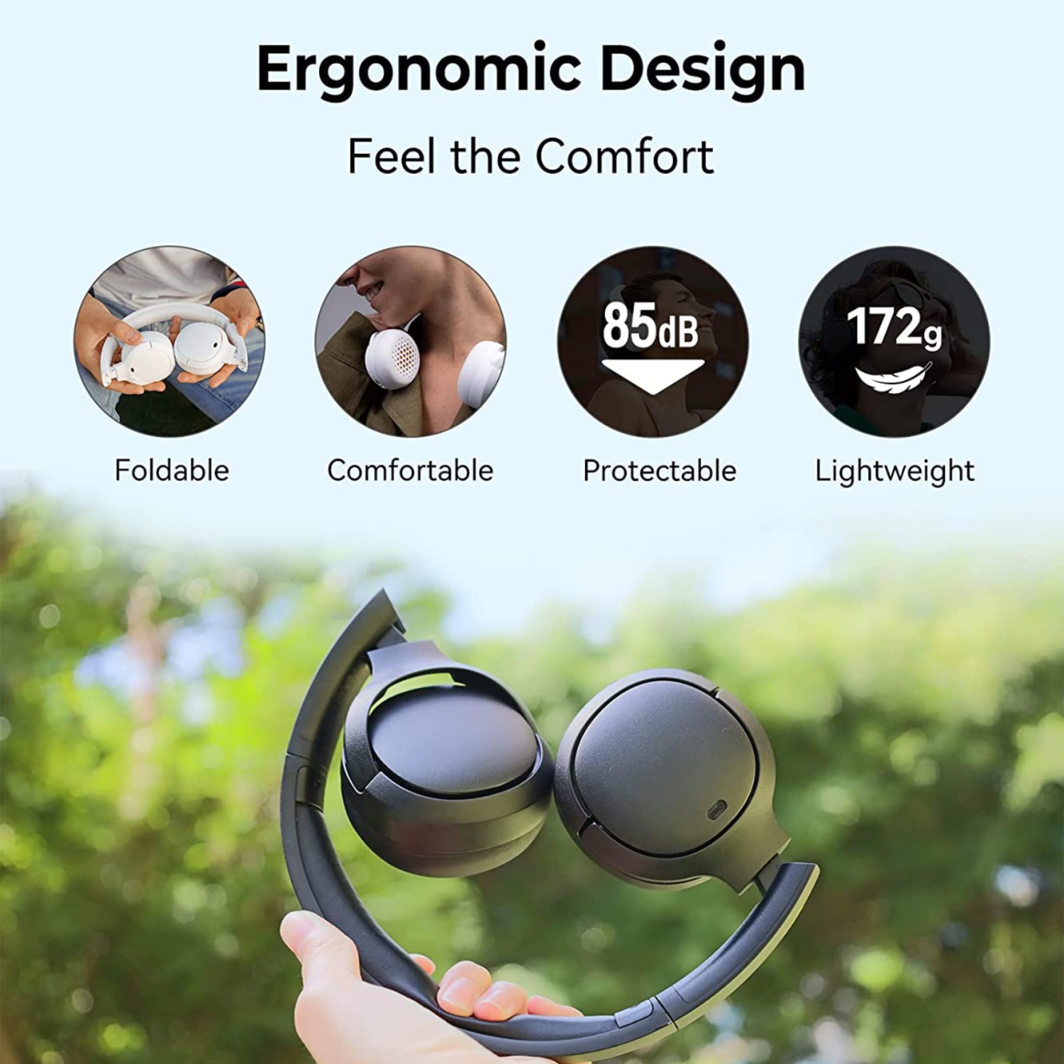 Edifier WH500 Bluetooth Wireless Lightweight and Foldable On-Ear Headphones