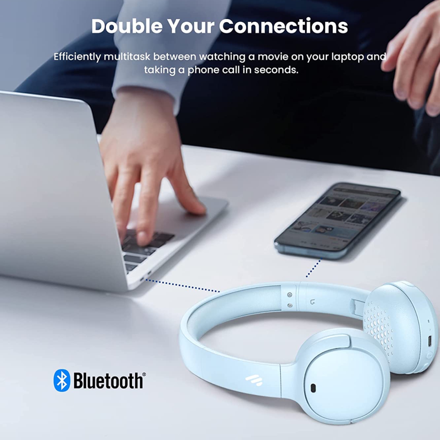 Edifier WH500 Bluetooth Wireless Lightweight and Foldable On-Ear Headphones