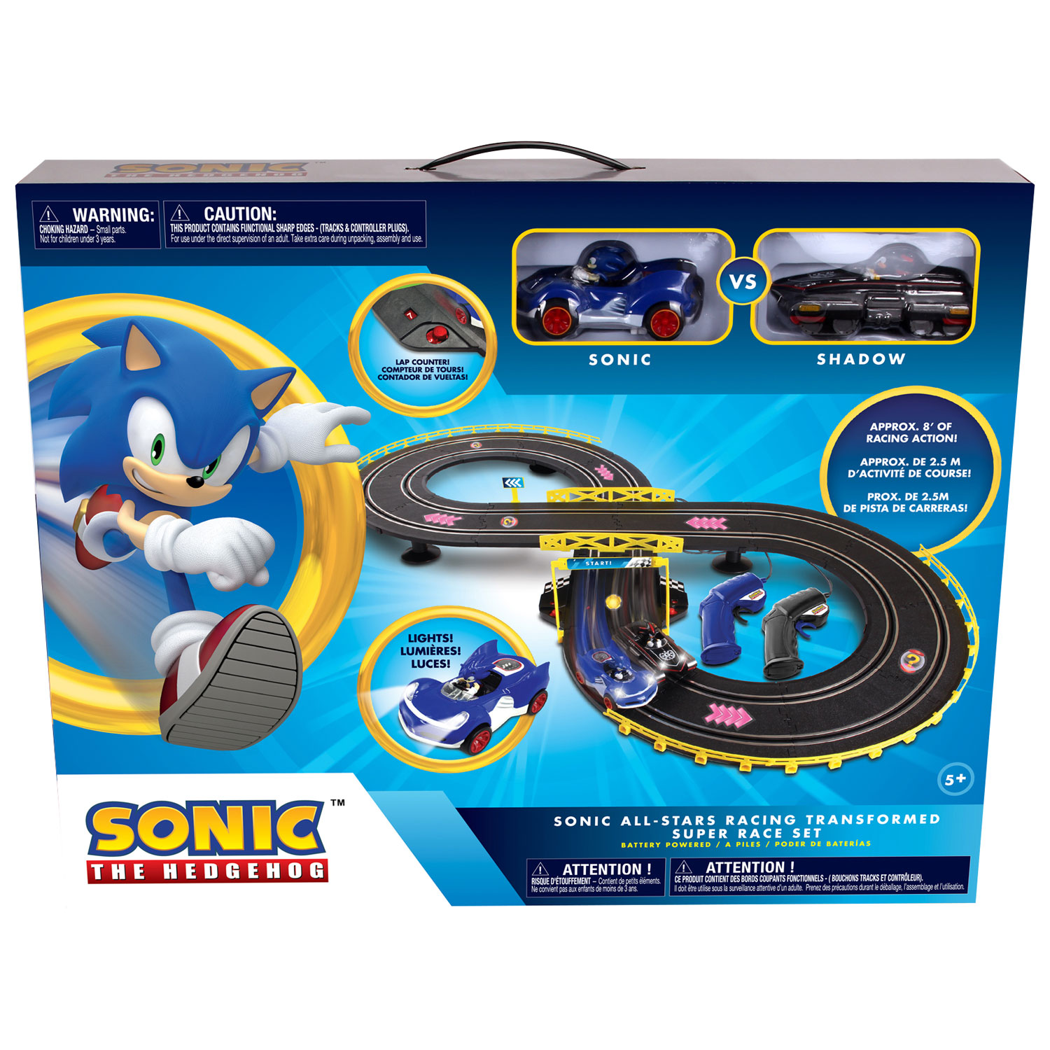 NKOK SART Sonic & Shadow Slot RC Car Race Set - Black
