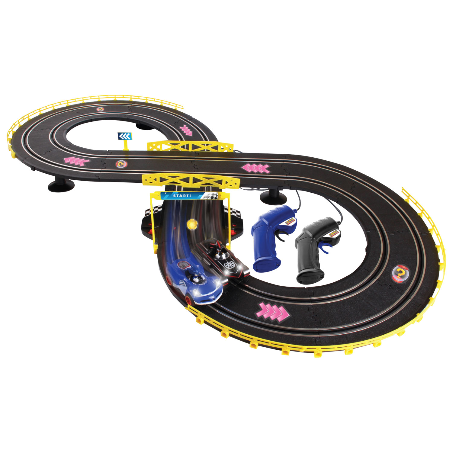 NKOK SART Sonic & Shadow Slot RC Car Race Set - Black
