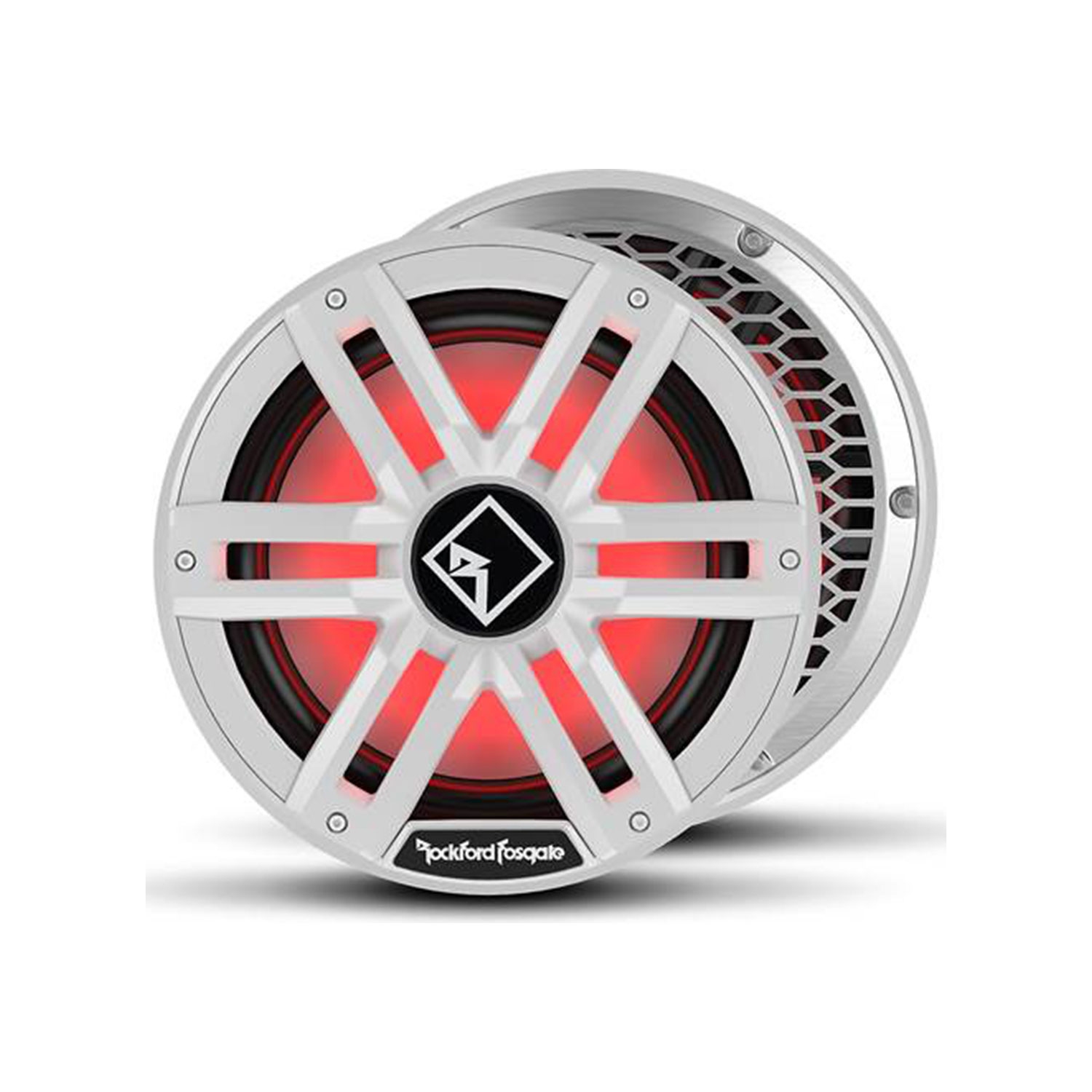 Haut-parleur d'extrêmes graves nautique scellé Optix de 12 po couleur M2D2-12S de Rockford Fosgate – Blanc