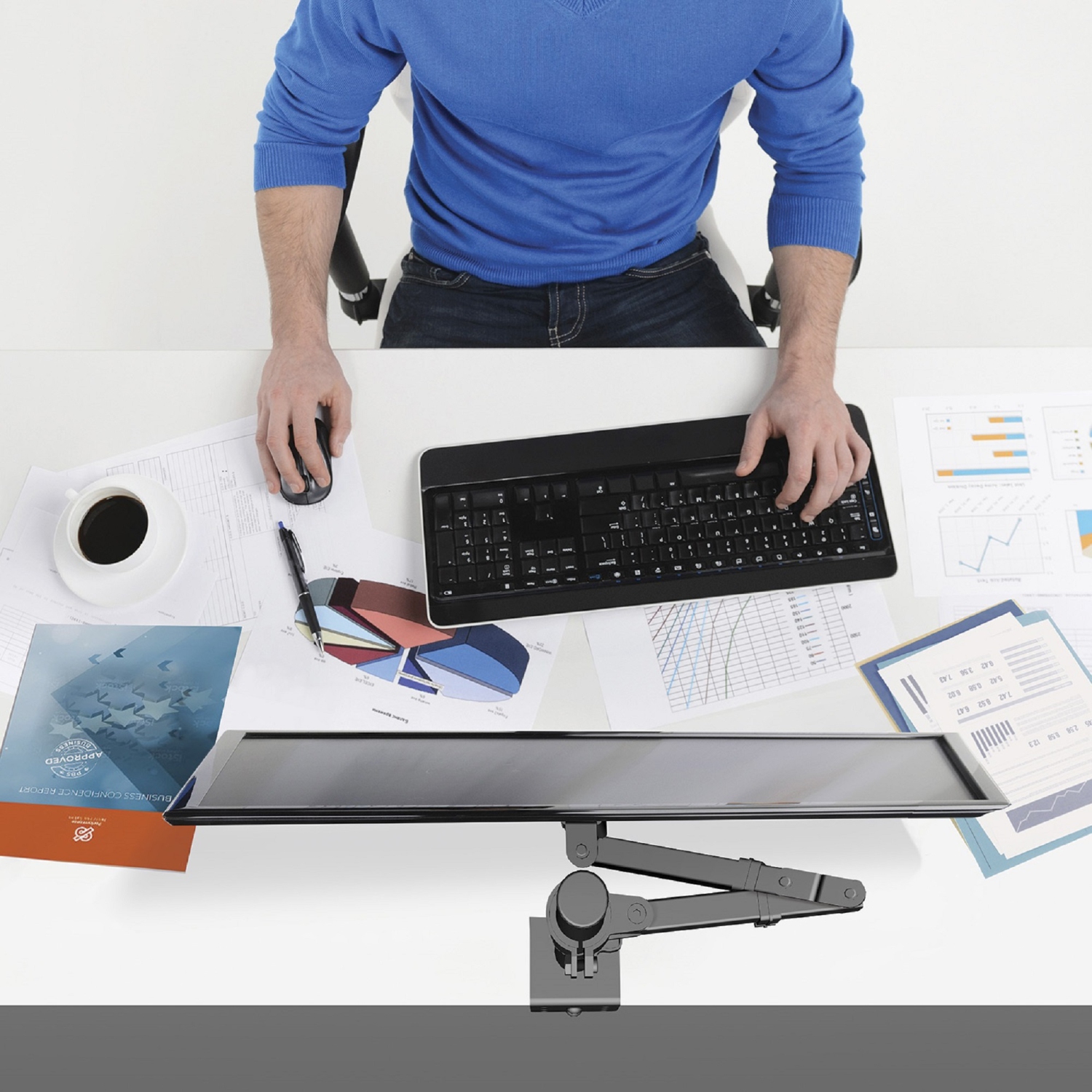 CJ Tech 13-in to 27-in Single Desk Monitor Mount - Black