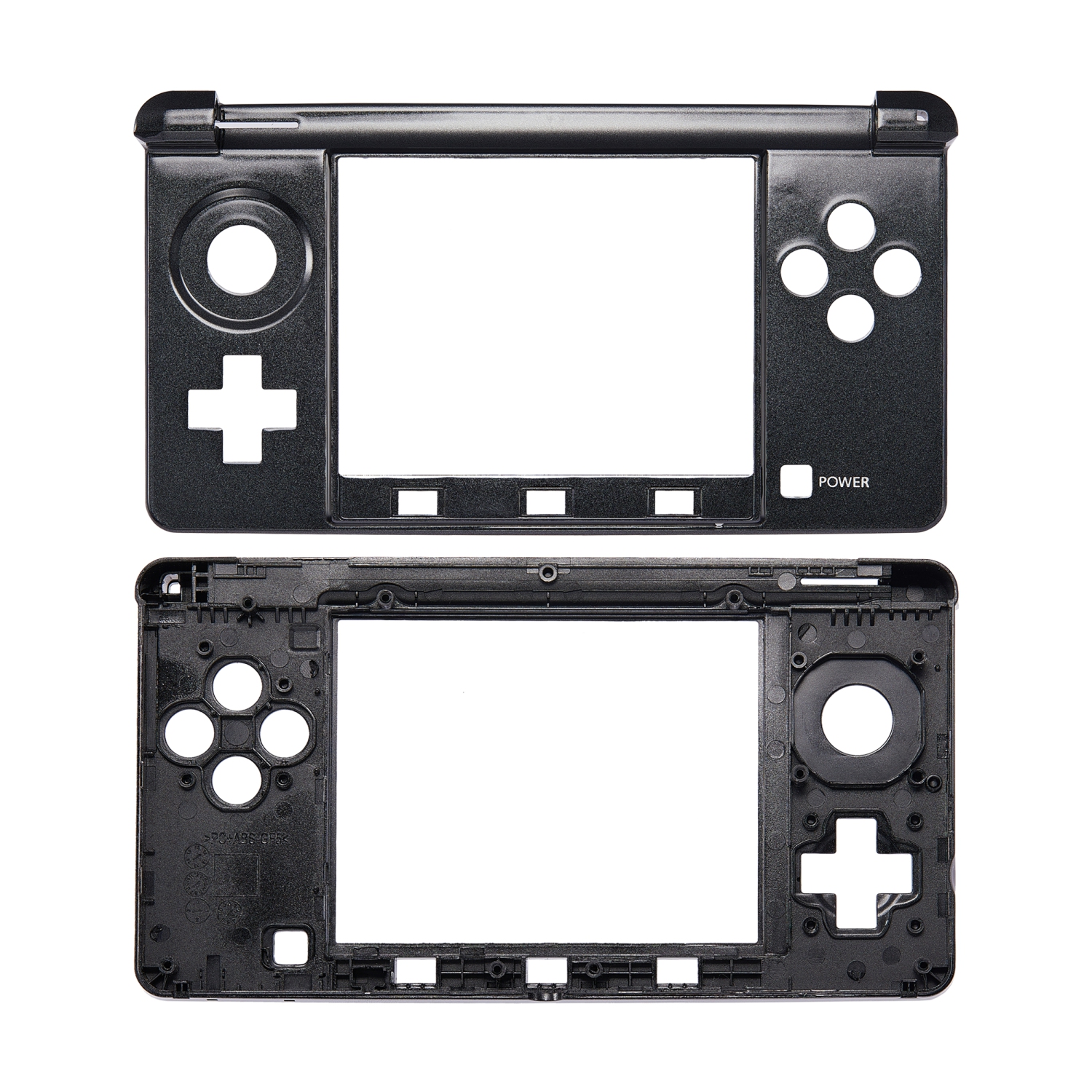 Replacement Mid-Frame Housing Compatible With Nintendo 3DS (Black)