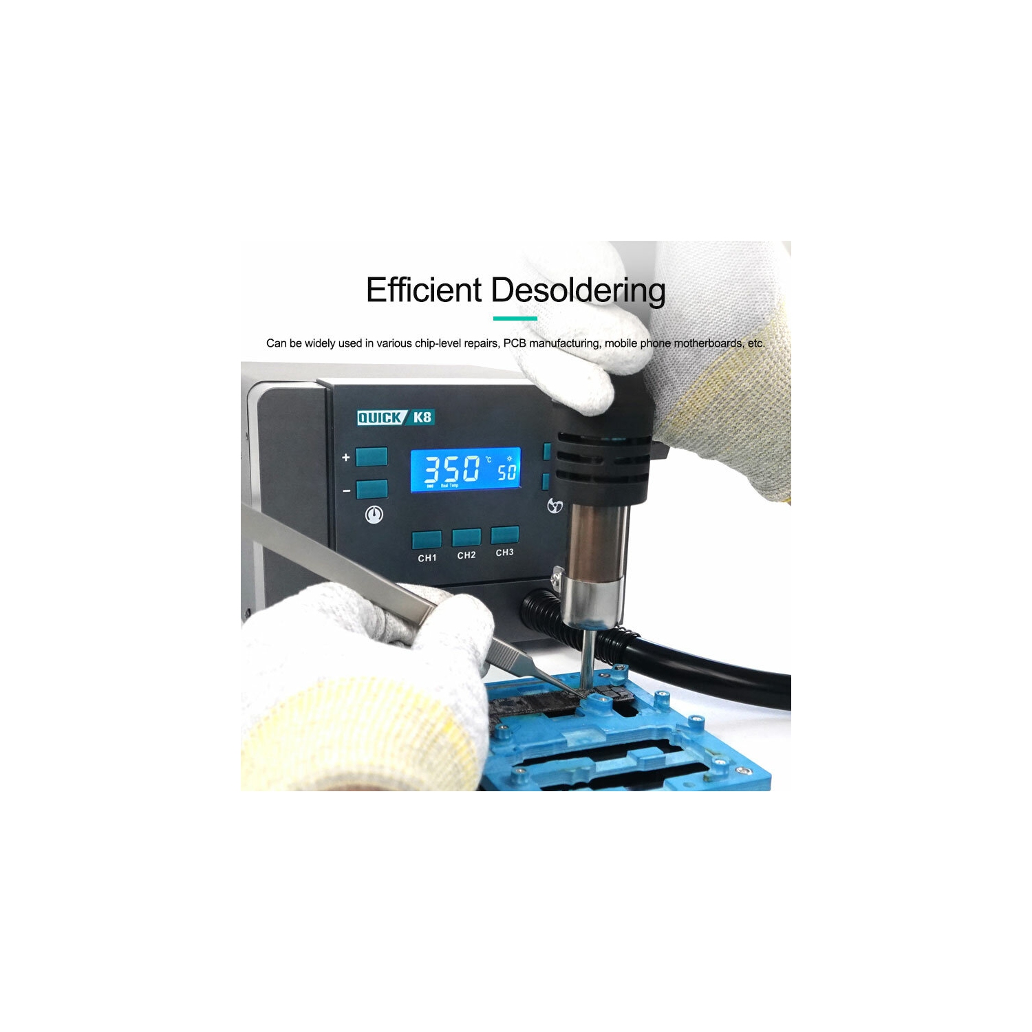 Replacement QUICK K8 110V 220V Lead-Free Smart Hot Air Desoldering Station