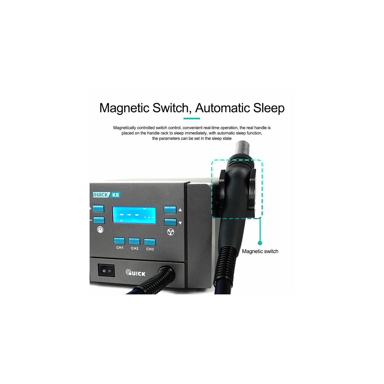 Replacement QUICK K8 110V 220V Lead-Free Smart Hot Air Desoldering Station