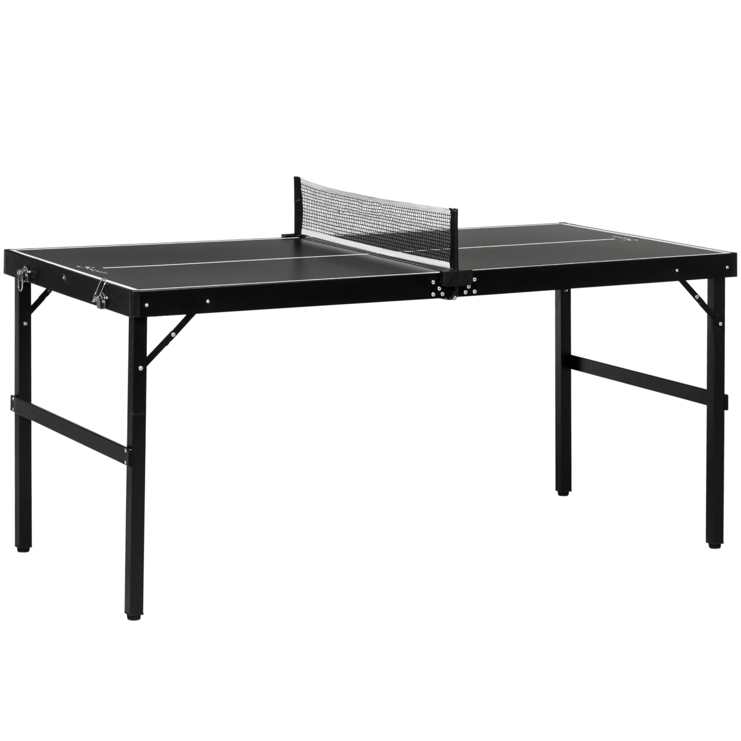 Soozier – Mini table de tennis de table pliante avec cadre en aluminium, table de ping-pong d’extérieur portative avec filet pour le camping de