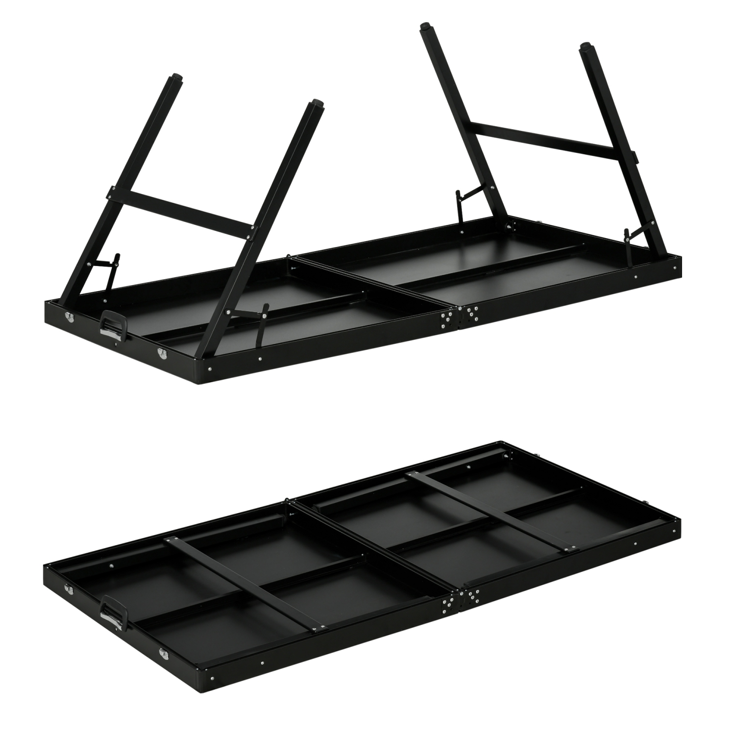 Soozier – Mini table de tennis de table pliante avec cadre en aluminium, table de ping-pong d’extérieur portative avec filet pour le camping de