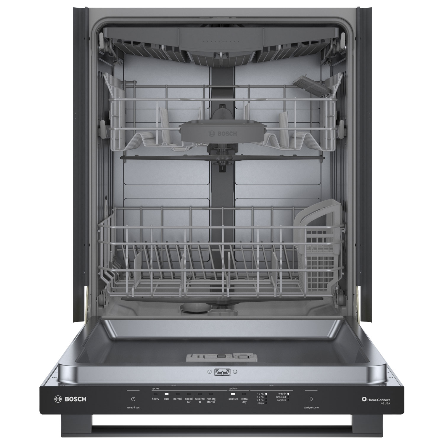 Bosch 24" 46dB Built-In Dishwasher with Third Rack - Black Stainless