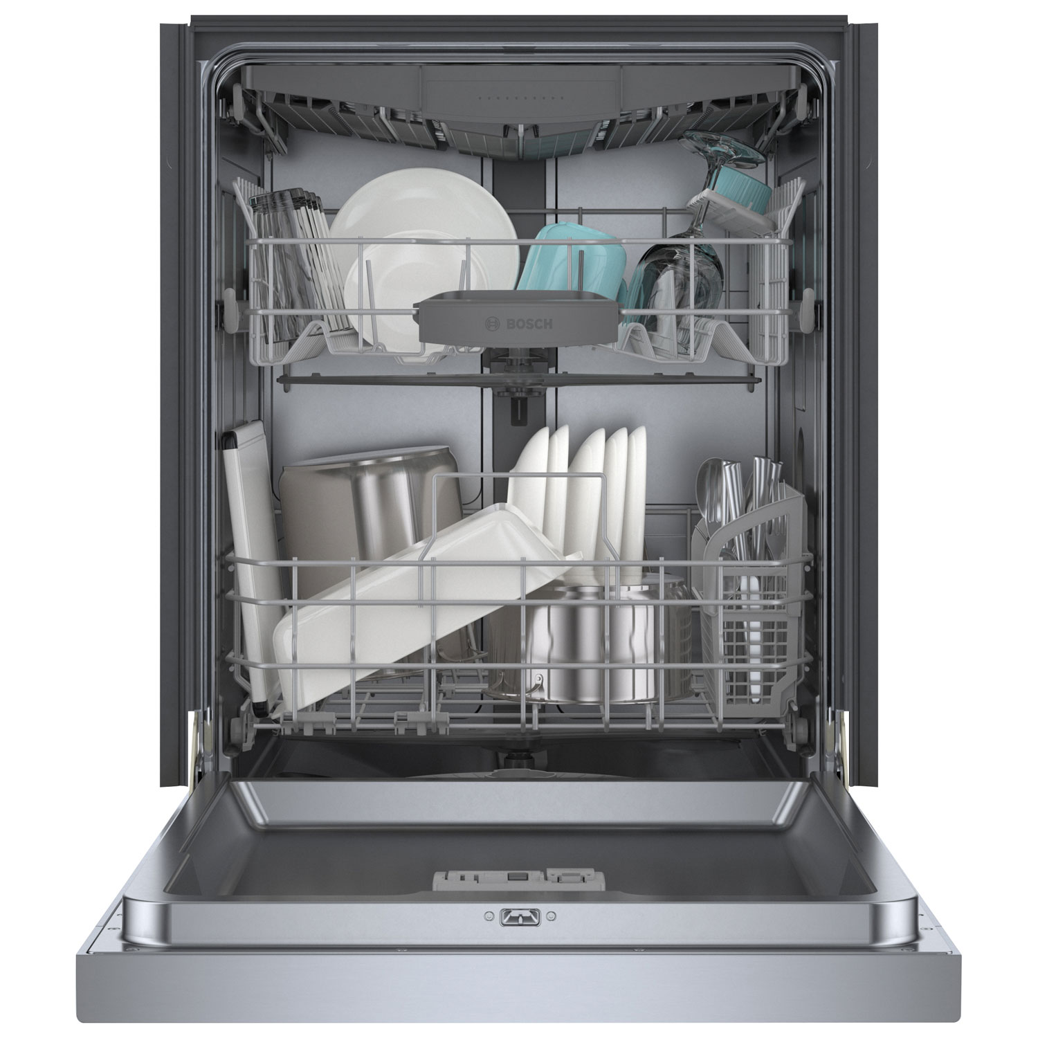 Lave-vaisselle encastrable 24 po 46 dB avec troisième panier série 300 de  Bosch (SHE53C85N) - Inox