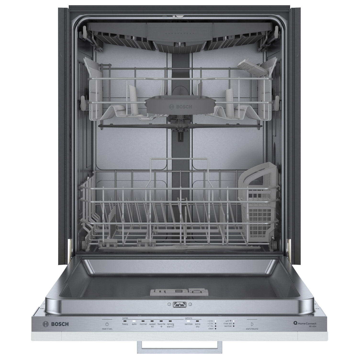 Bosch 24" 46dB Built-In Dishwasher with Third Rack - Panel Ready - Stainless Steel