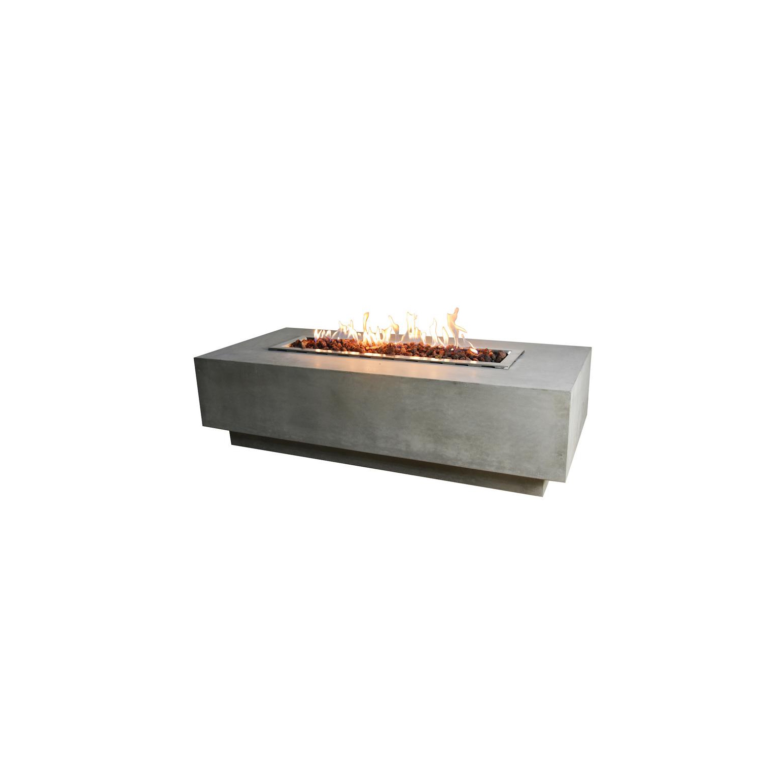 Granville 60 Inch Rectangular Natural Gas Fire Table with Cover
