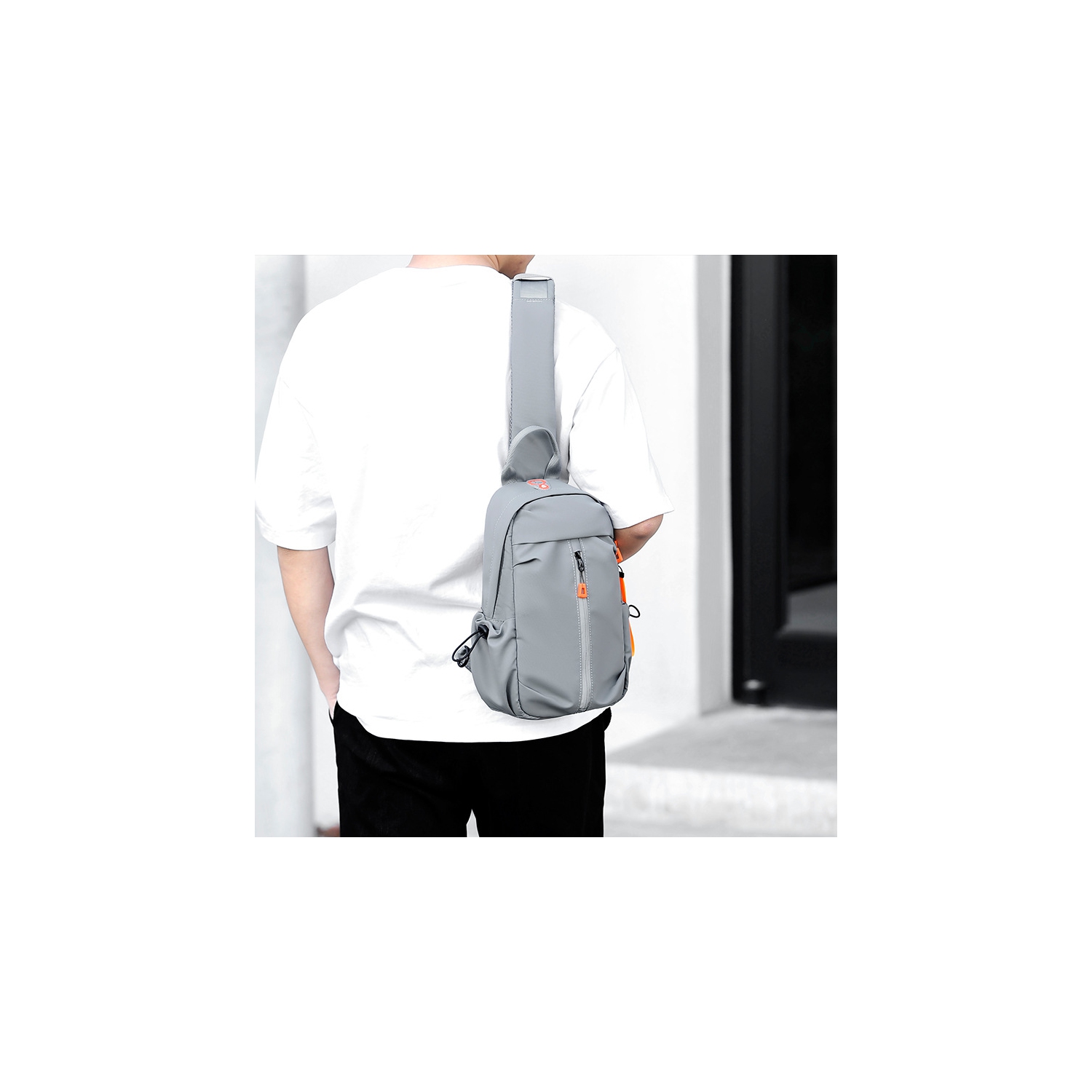 navor Multipurpose Sling Bag Backpack for Men Women, Small Cross Body Lightweight Bag with USB Port & Headphone Hole for Hiking, Traveling, Outdoor