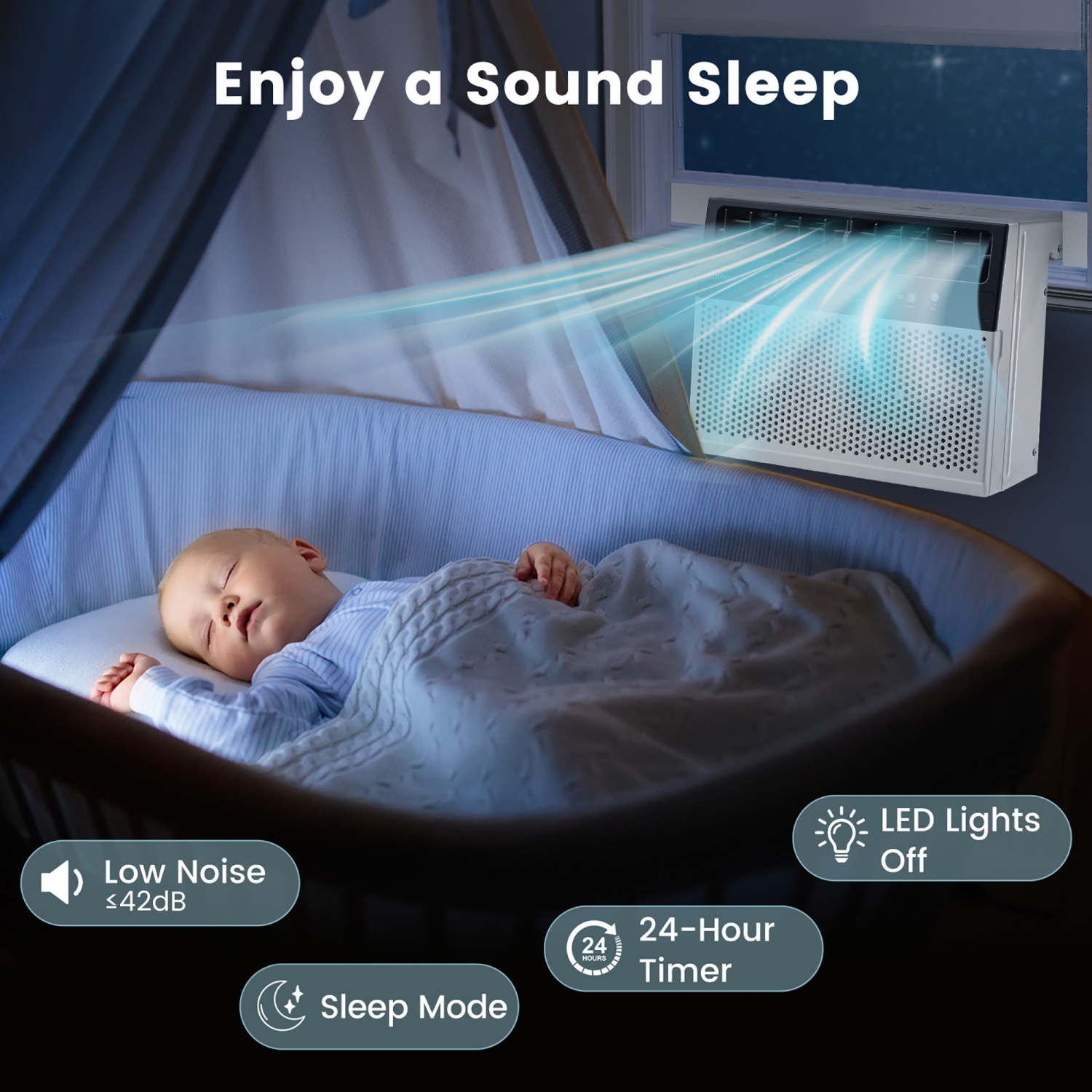 Costway 8100 BTU Window Air Conditioner with Remote, LED Control Panel, up to 400 Sq.Ft.