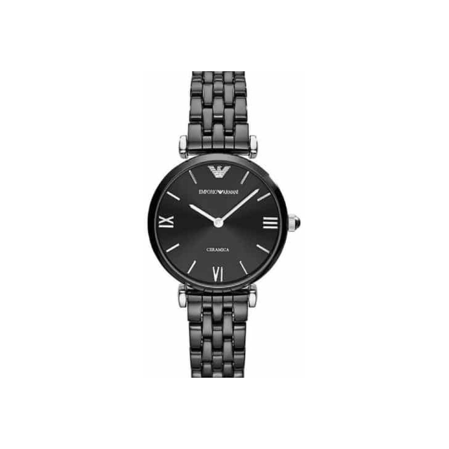 Emporio Armani Ceramica Black Dial Black Ceramic Strap Watch For Women - AR1487