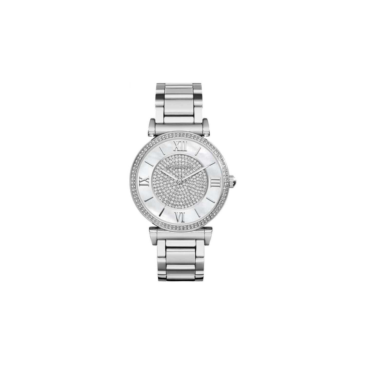 Michael Kors Catlin Silver Dial Silver Steel Strap Watch for Women