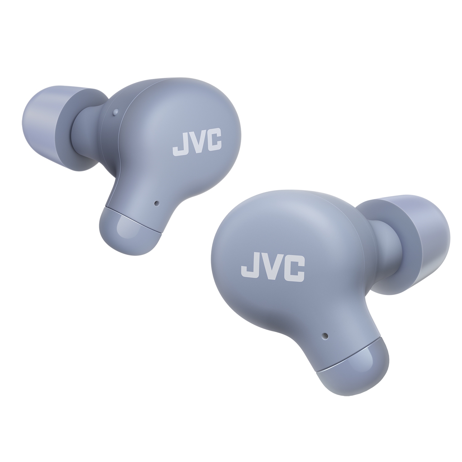 JVC HA-A18T-A - Écouteurs bouton Marshmallow, Bluetooth 5.3, avec boîtier de chargement et commandes tactiles, bleu