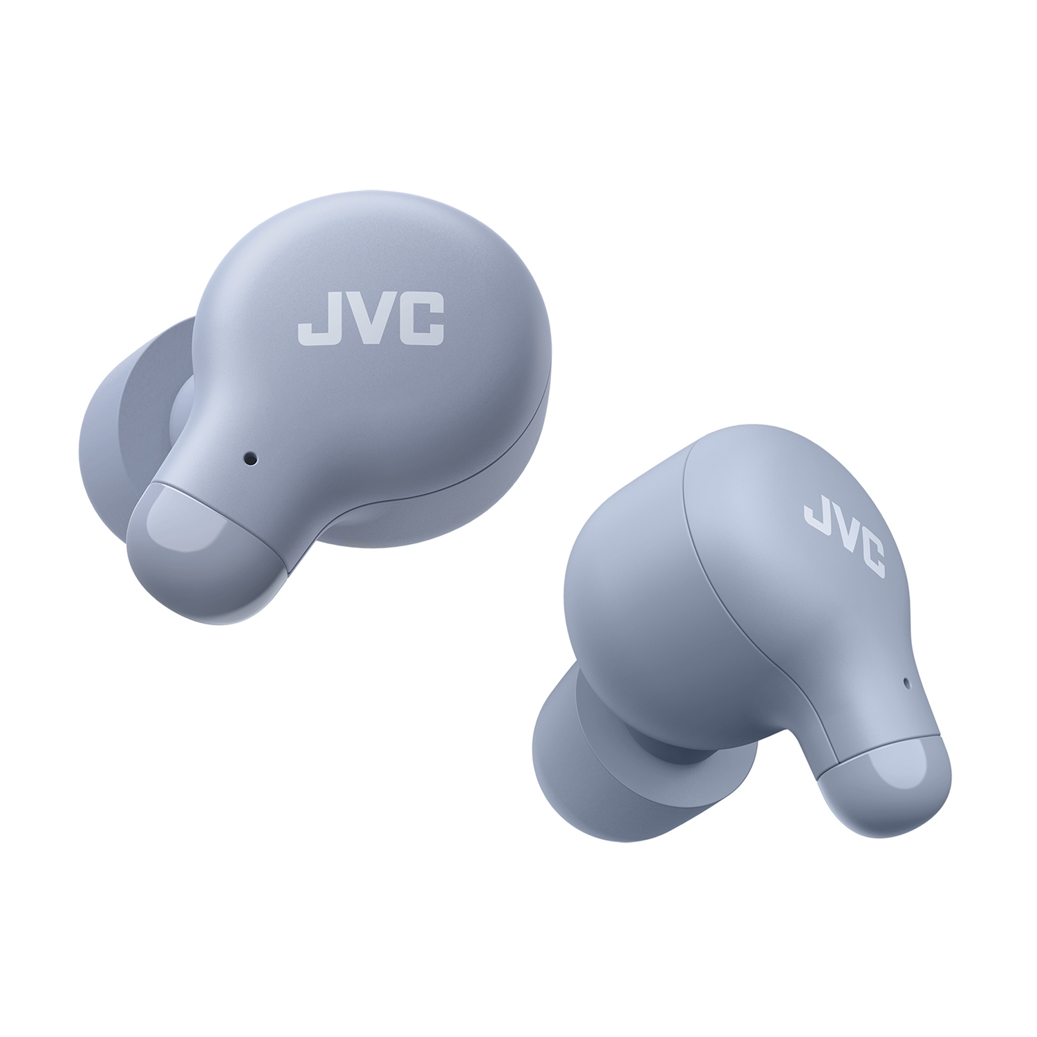 JVC HA-A18T-A - Écouteurs bouton Marshmallow, Bluetooth 5.3, avec boîtier de chargement et commandes tactiles, bleu