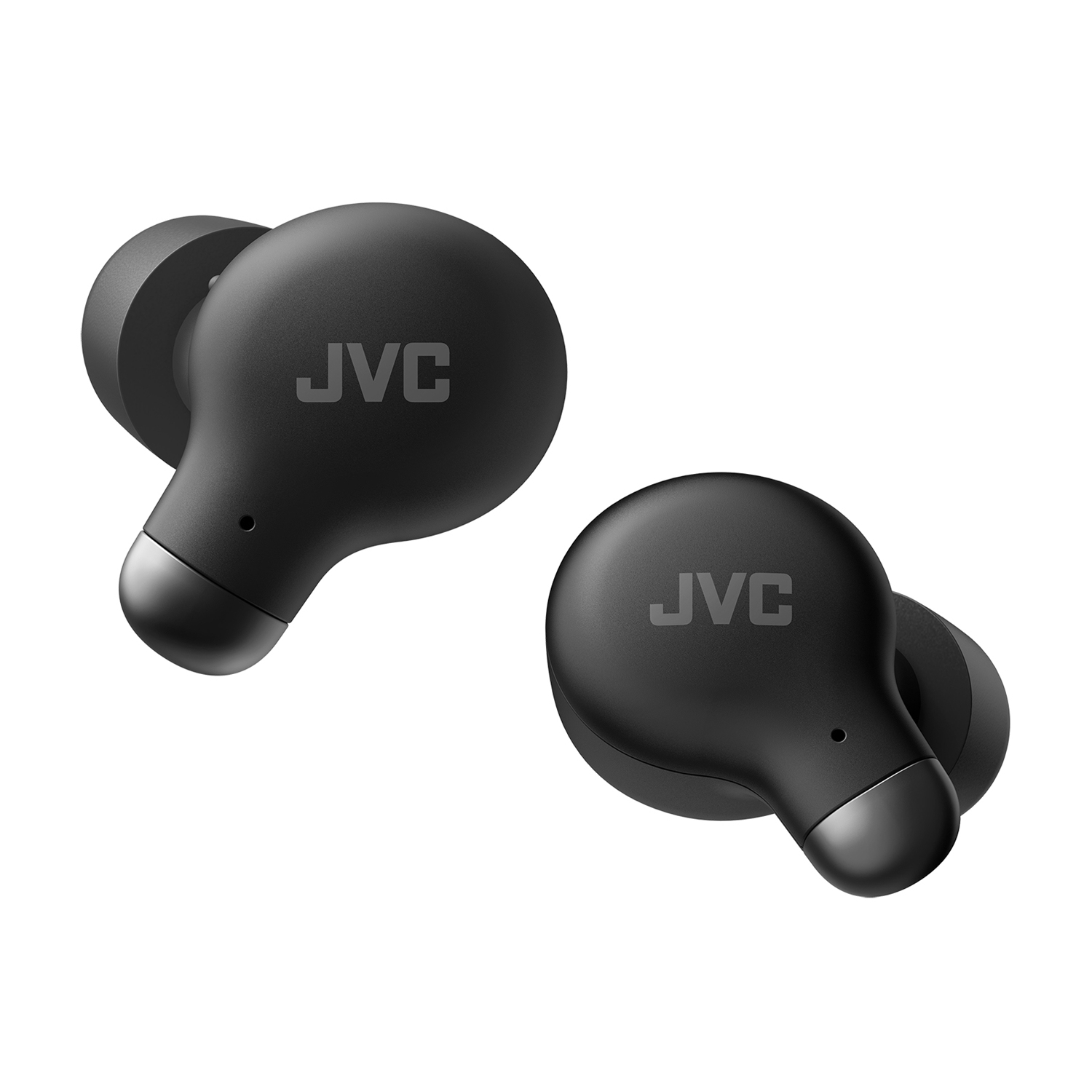 JVC HA-A25T-B - Écouteurs bouton Marshmallow avec suppression du bruit, Bluetooth 5.3, étui de chargement et commandes tactiles, noir