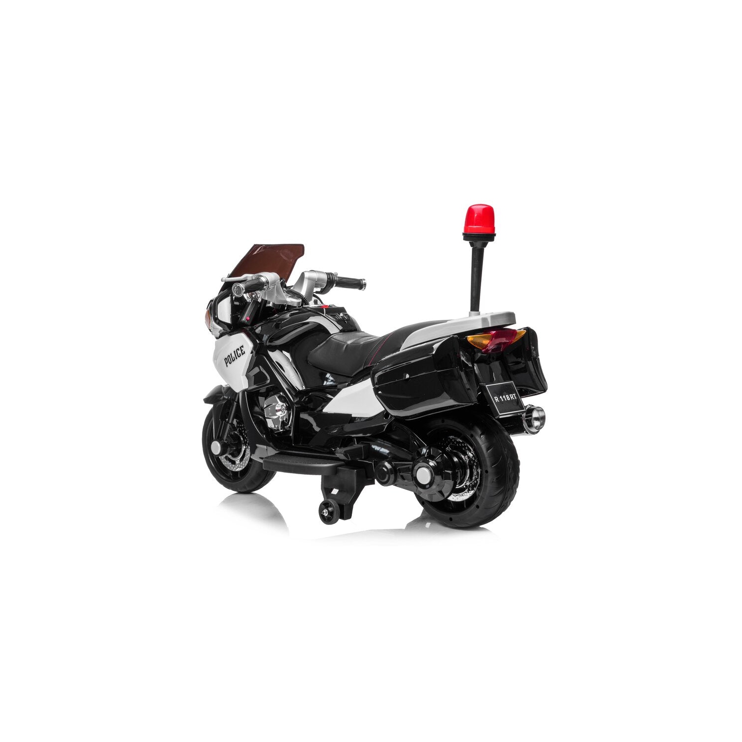 24V Police Officer Ride-On Motorcycle w/ Removable Stabilizing Wheels, SD, USB