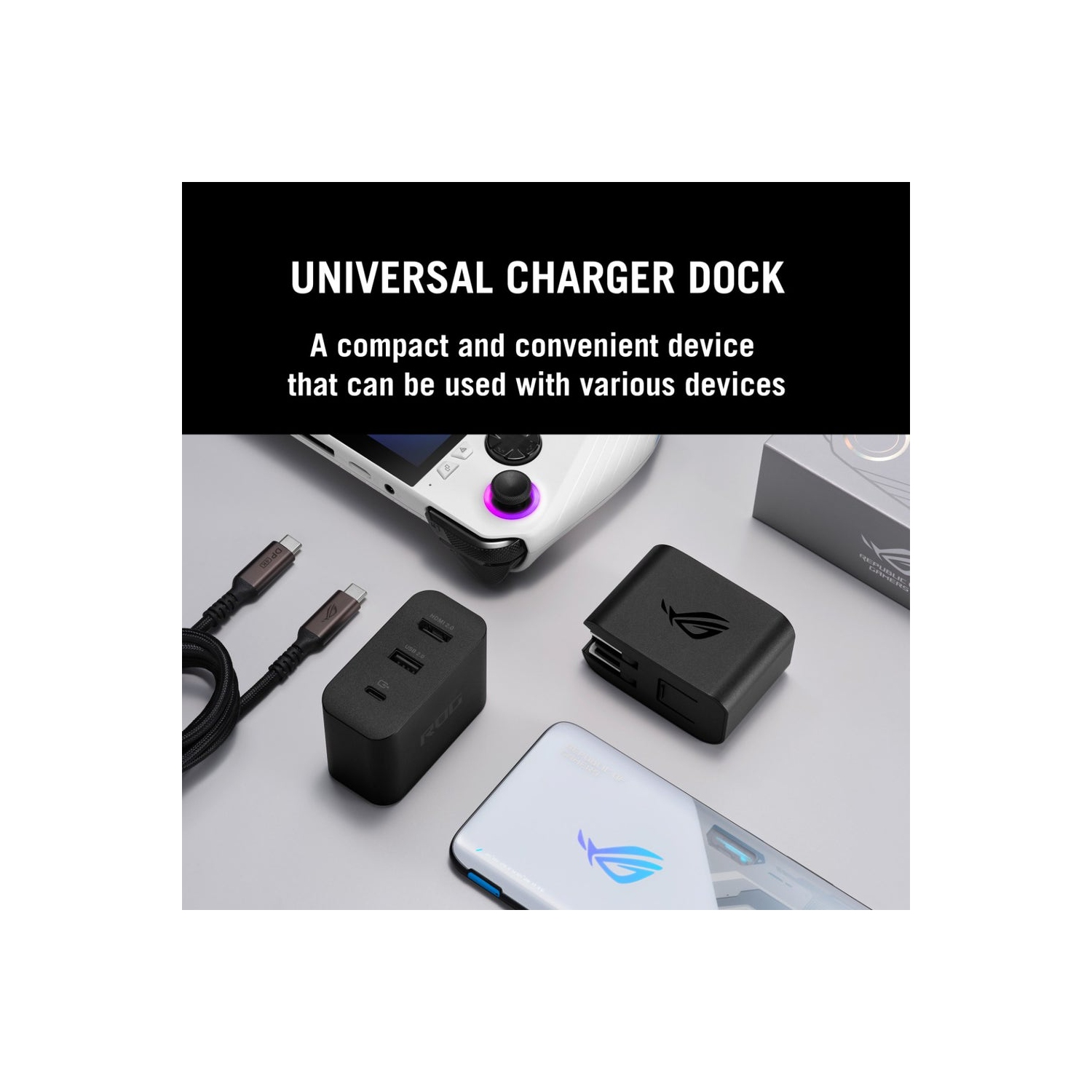 ASUS ROG Ally Charger Dock, 1x USB-C/1x USB-A/1x HDMI 2.0
