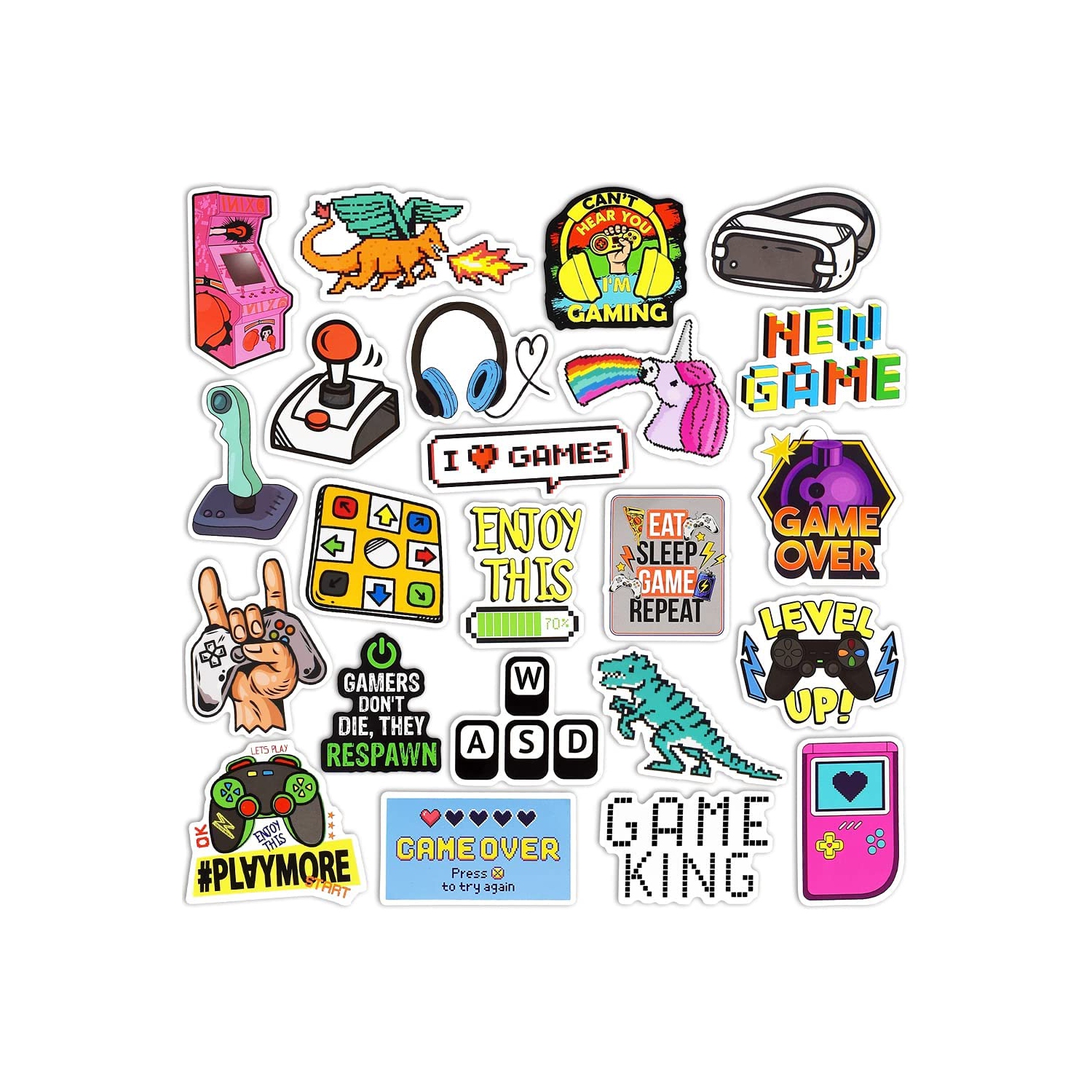 SUSIHI Video Game Stickers for Water Bottles Stickers for Boys Adult Gamer  Stickers for Laptop Video Game Vinyl Stickers Waterproof Game Stickers