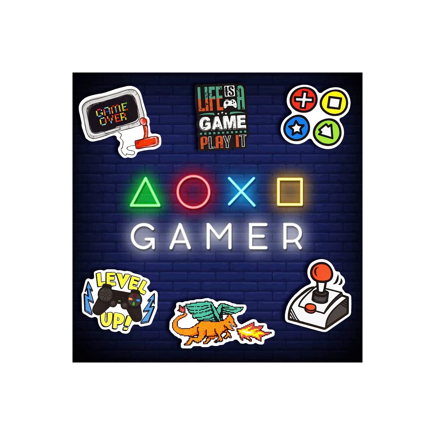 SUSIHI Video Game Stickers for Water Bottles Stickers for Boys Adult Gamer  Stickers for Laptop Video Game Vinyl Stickers Waterproof Game Stickers