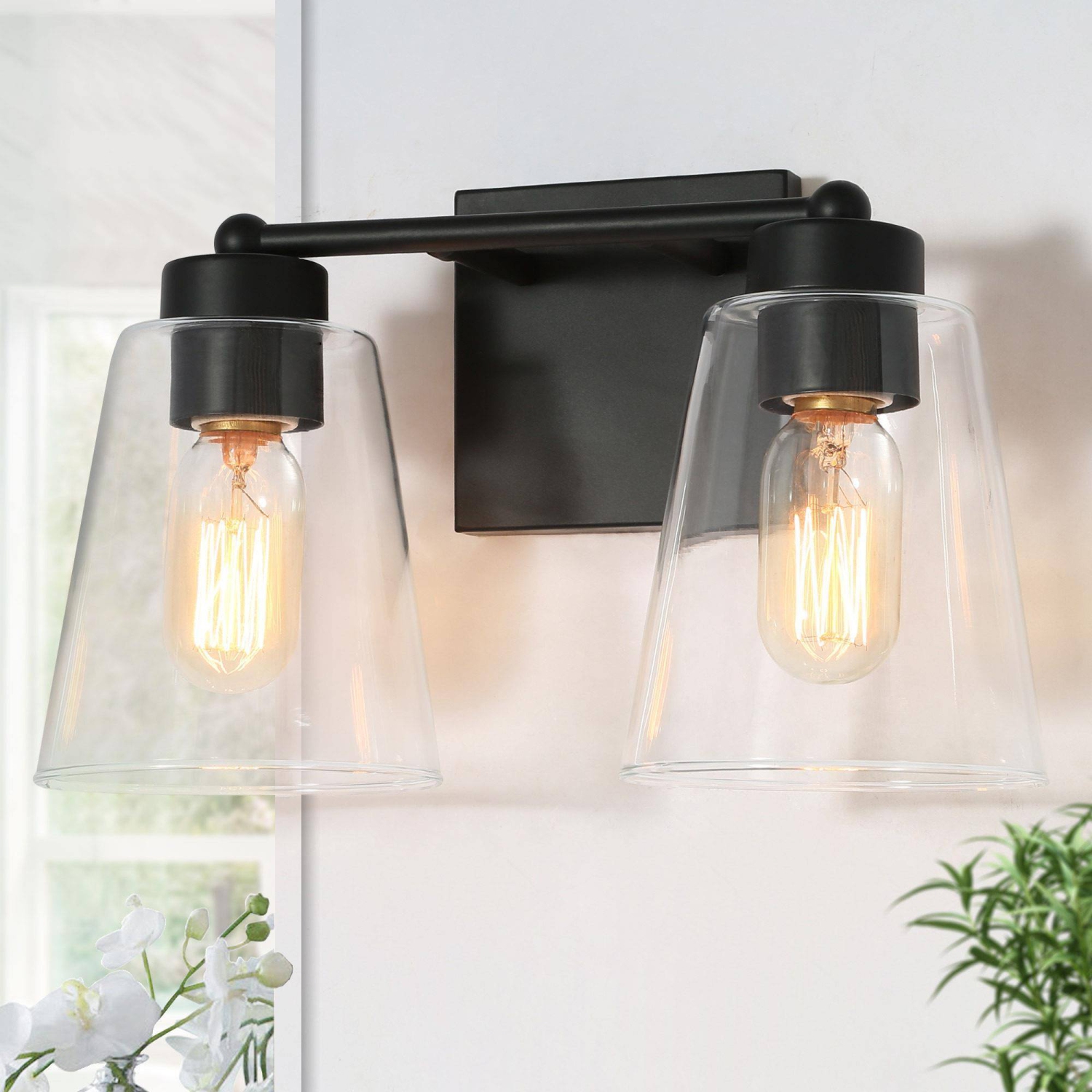 AIBOO Battery Operated Wall Lights 2 Pack With Remote - Dimmable Fabric Shade Sconces, 3 Color Temps, Wireless For Bedroom & Farmhouse Decor