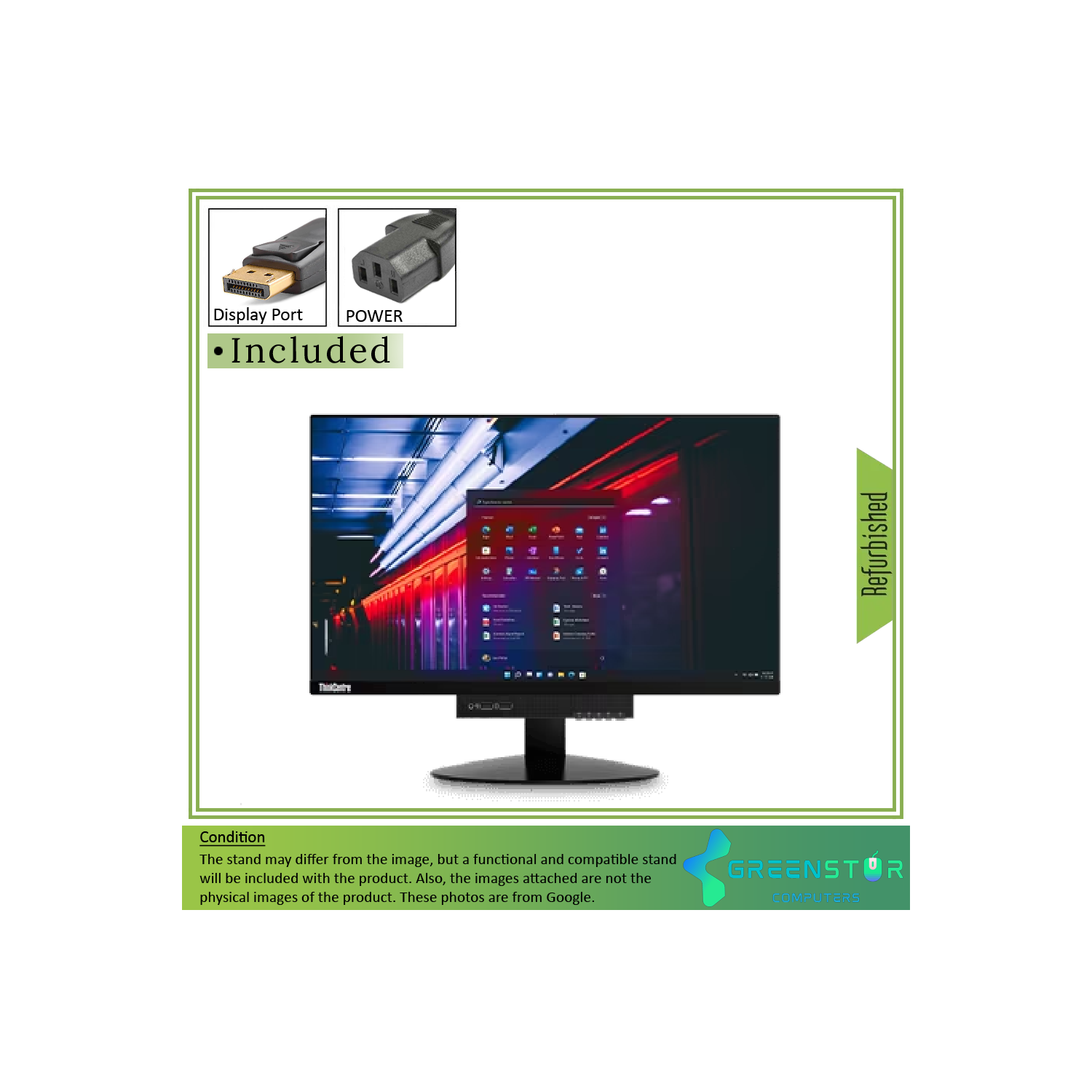 Refurbished(Good) - Lenovo ThinkCentre TIO22Gen3 21.5" Widescreen 1920 x 1080 FHD LED Backlit LCD IPS Monitor
