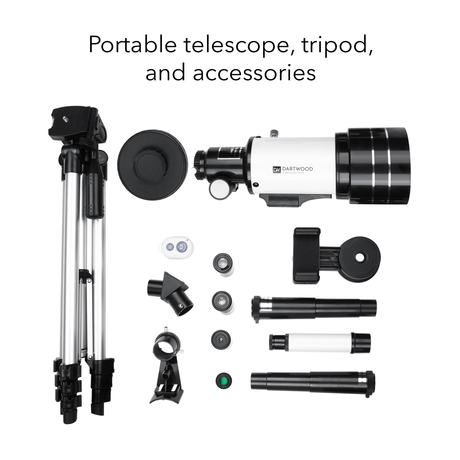 Télescope astronomique de Dartwood - télescope pivotant à 360° - plusieurs oculaires inclus pour différents zooms