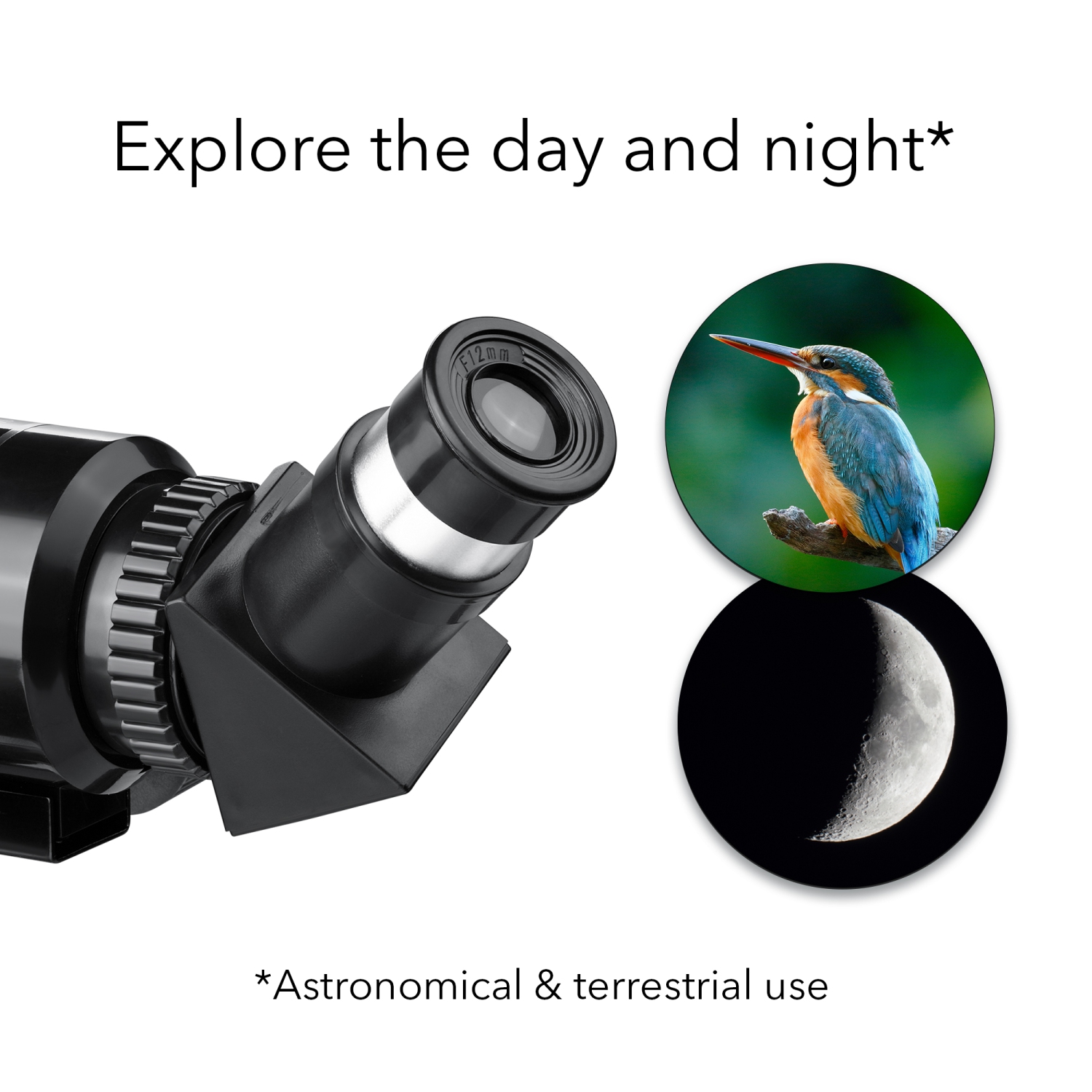 Télescope astronomique de Dartwood - télescope pivotant à 360° - plusieurs oculaires inclus pour différents zooms