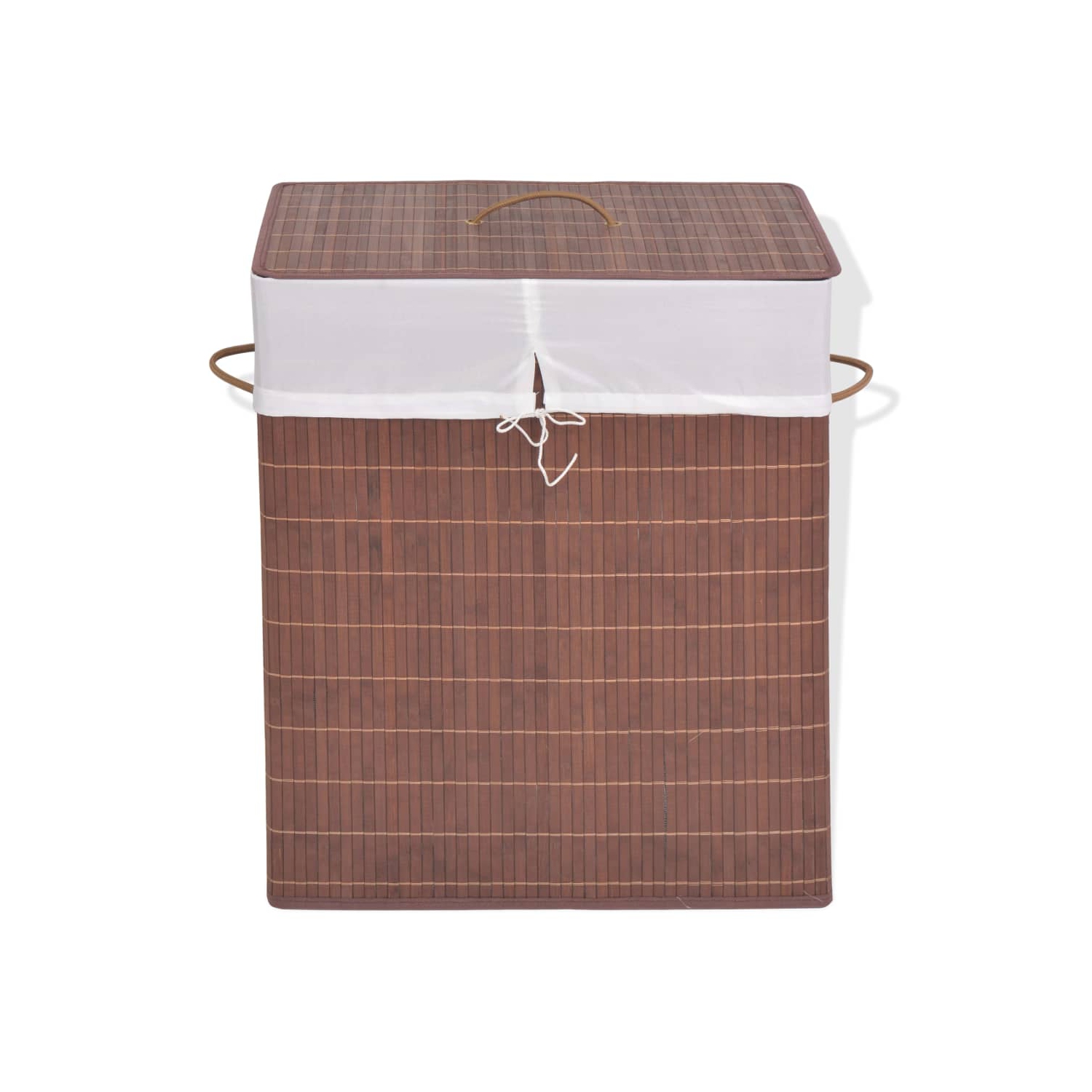 vidaXL Bamboo Laundry Bin Rectangular Brown