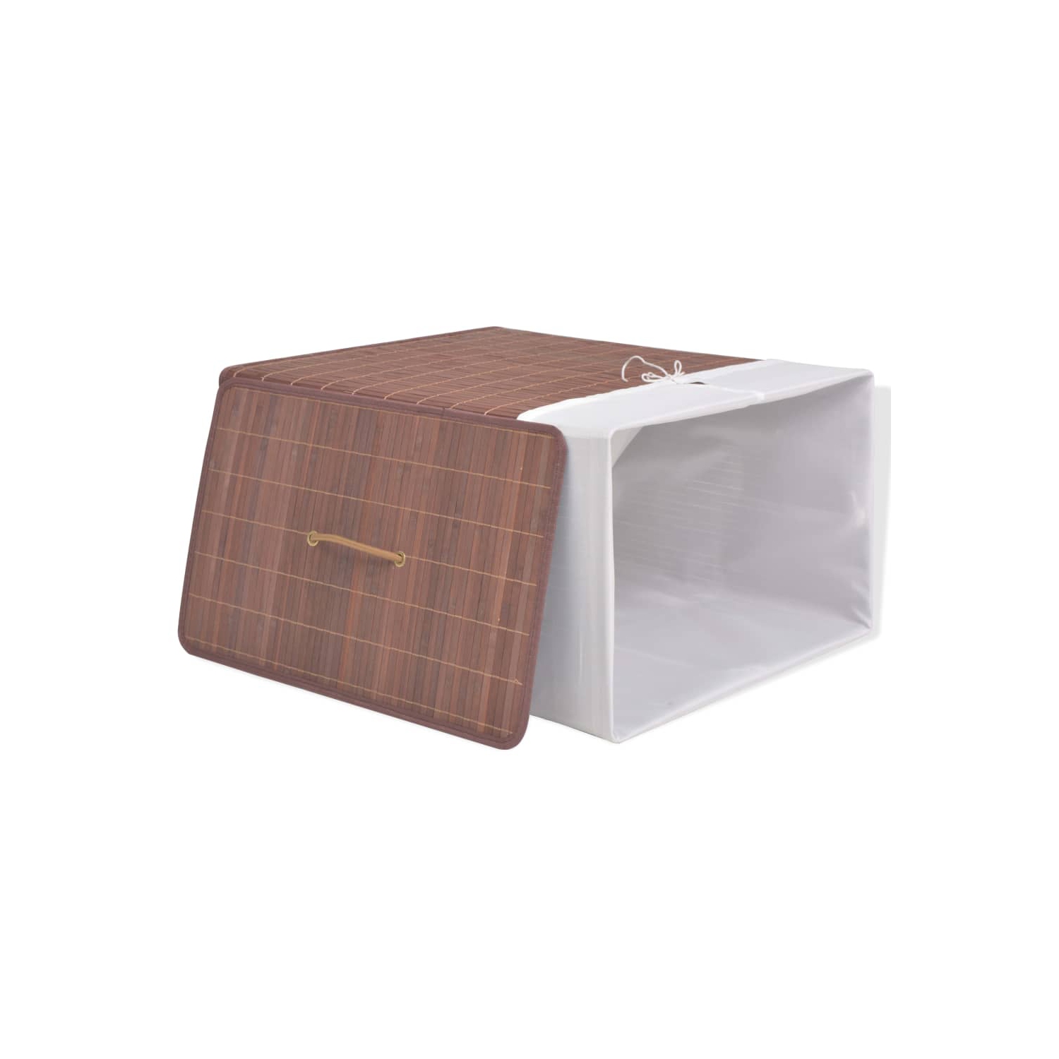 vidaXL Bamboo Laundry Bin Rectangular Brown