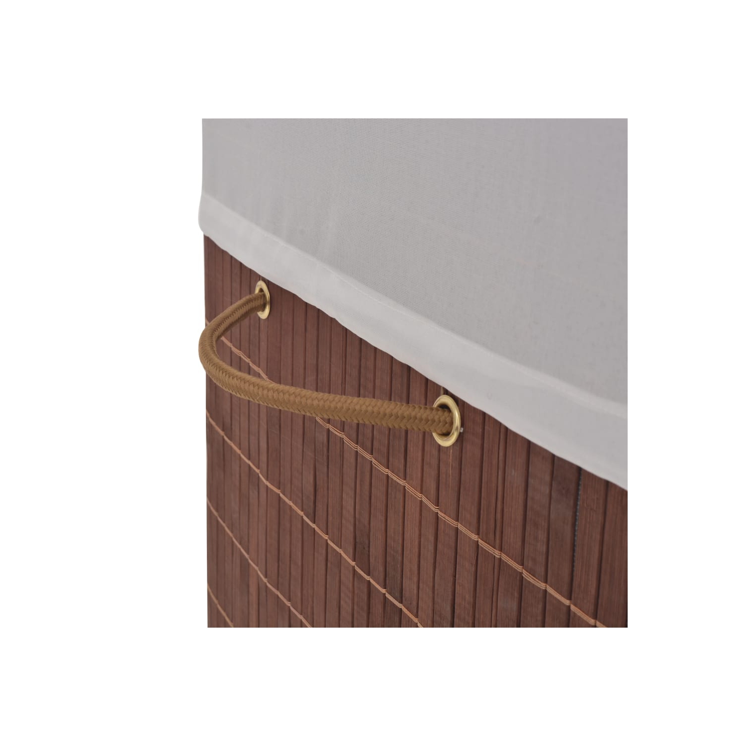 vidaXL Bamboo Laundry Bin Rectangular Brown