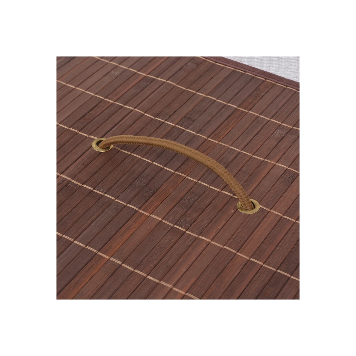 vidaXL Bamboo Laundry Bin Rectangular Brown