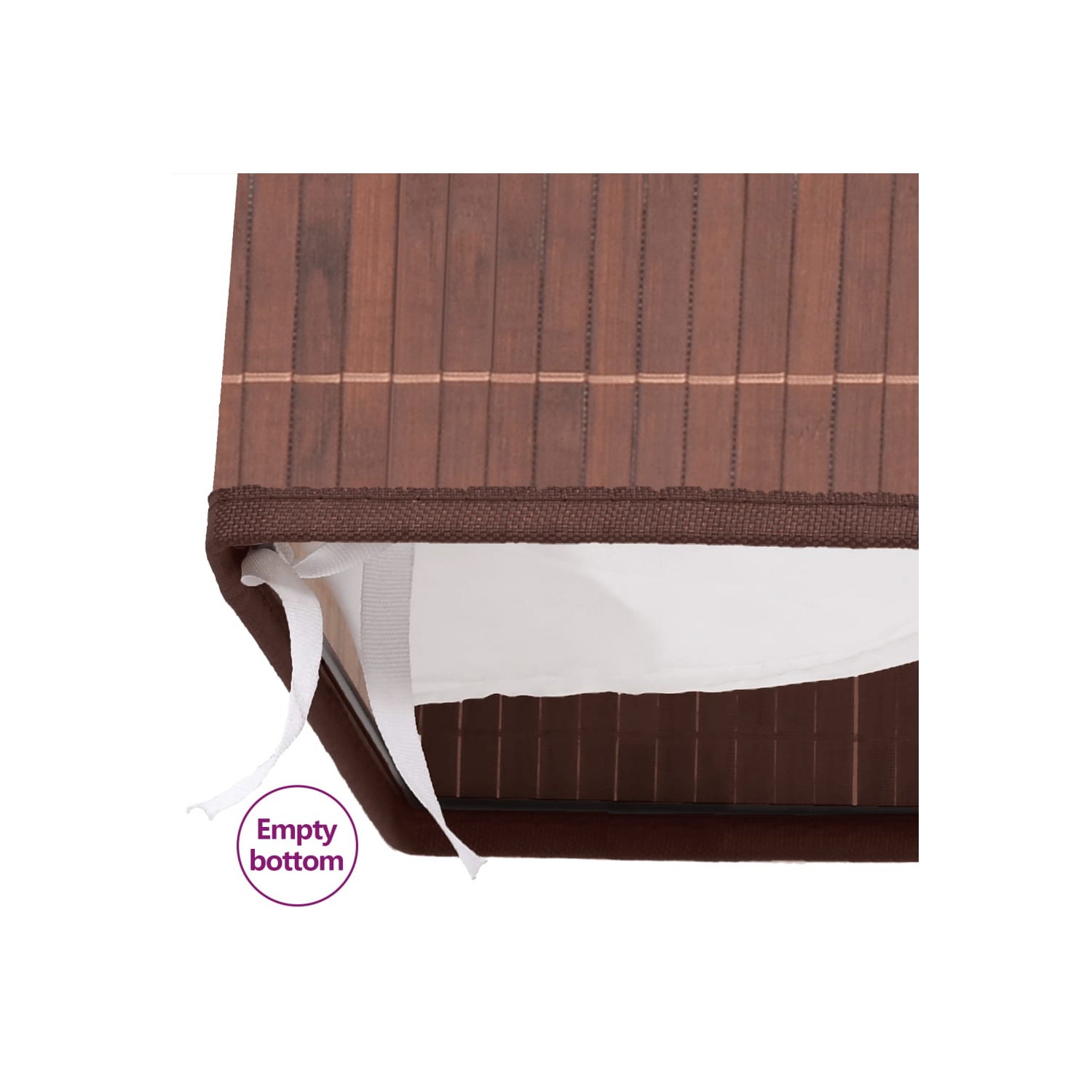 vidaXL Bamboo Laundry Bin Rectangular Brown