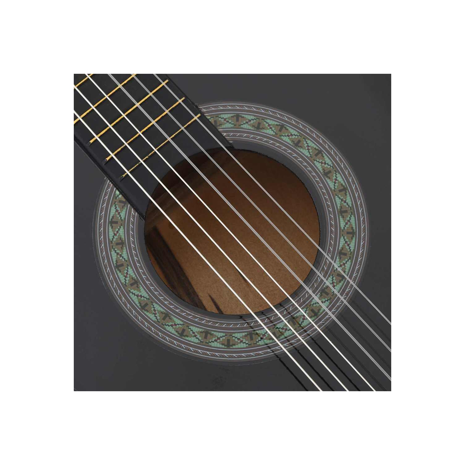 Ensemble de 8 pièces pour débutants en guitare classique VividaXL, noir, 3/4 36 po