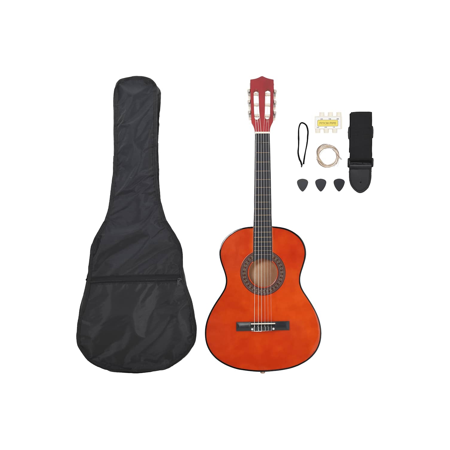 vidaXL 8 Piece Classical Guitar Beginner Set 3/4 36"