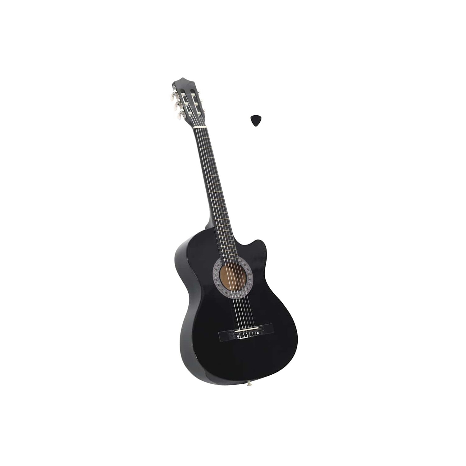 Guitare pan coupé style Western classique avec 6 cordes noir 38 po VidaXL