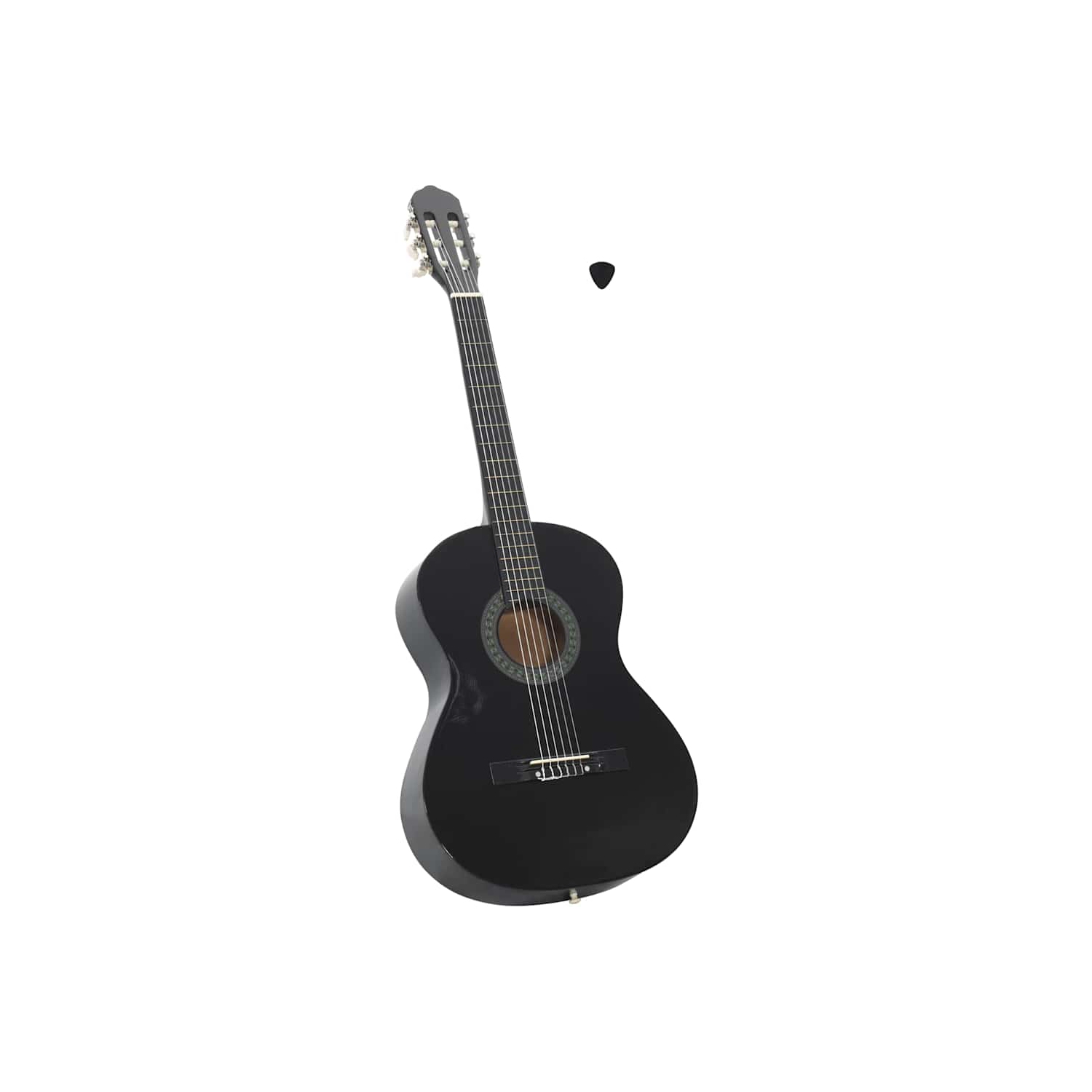 vidaXL Classical Guitar for Beginner Black 4/4 39" Basswood