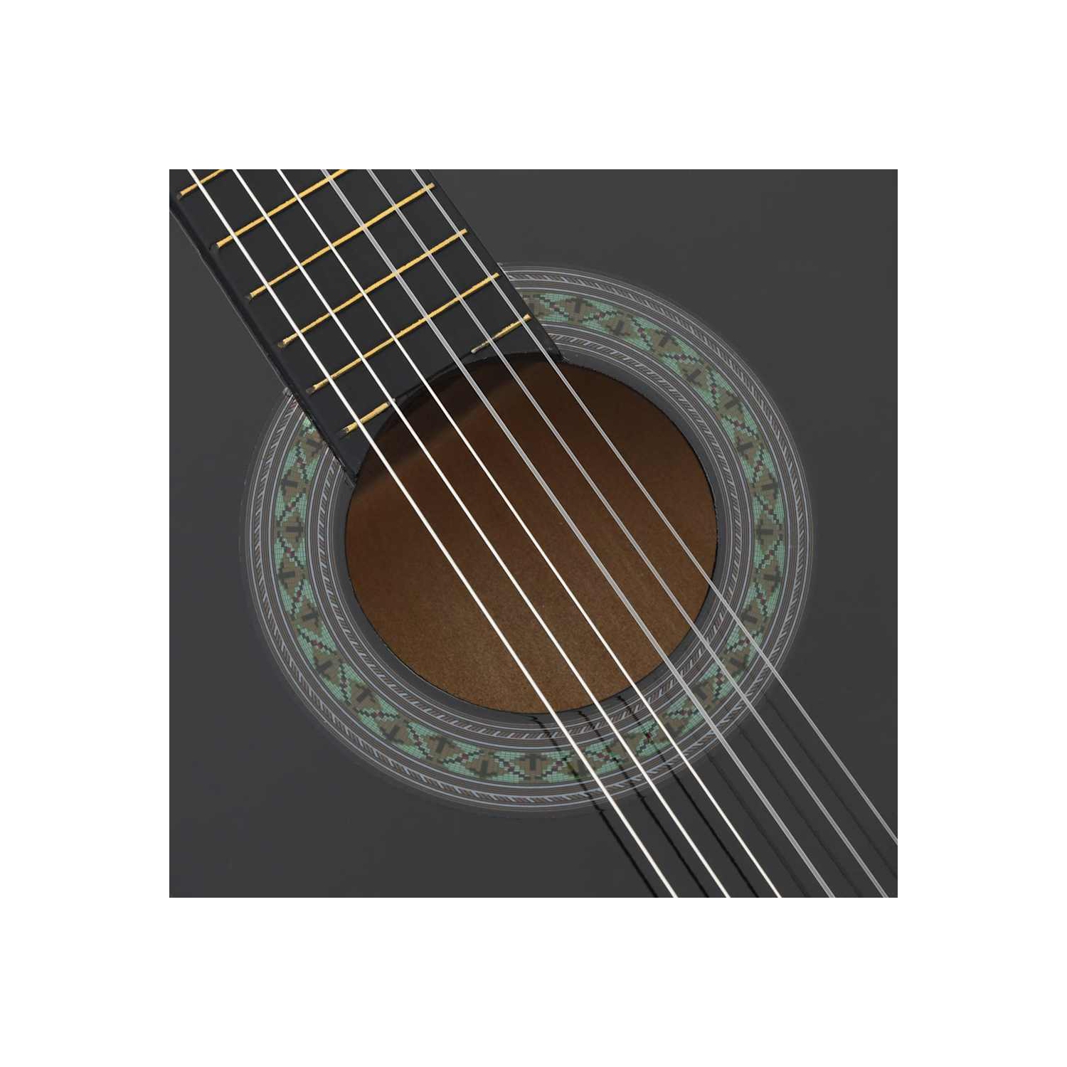 vidaXL Classical Guitar for Beginner Black 4/4 39" Basswood