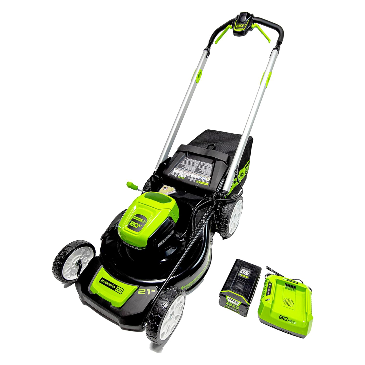 Greenworks 80V 21" Brushless Cordless Self-Propelled Lawn Mower, 4.0Ah Battery and Charger Included [75+ Compatible Tools]