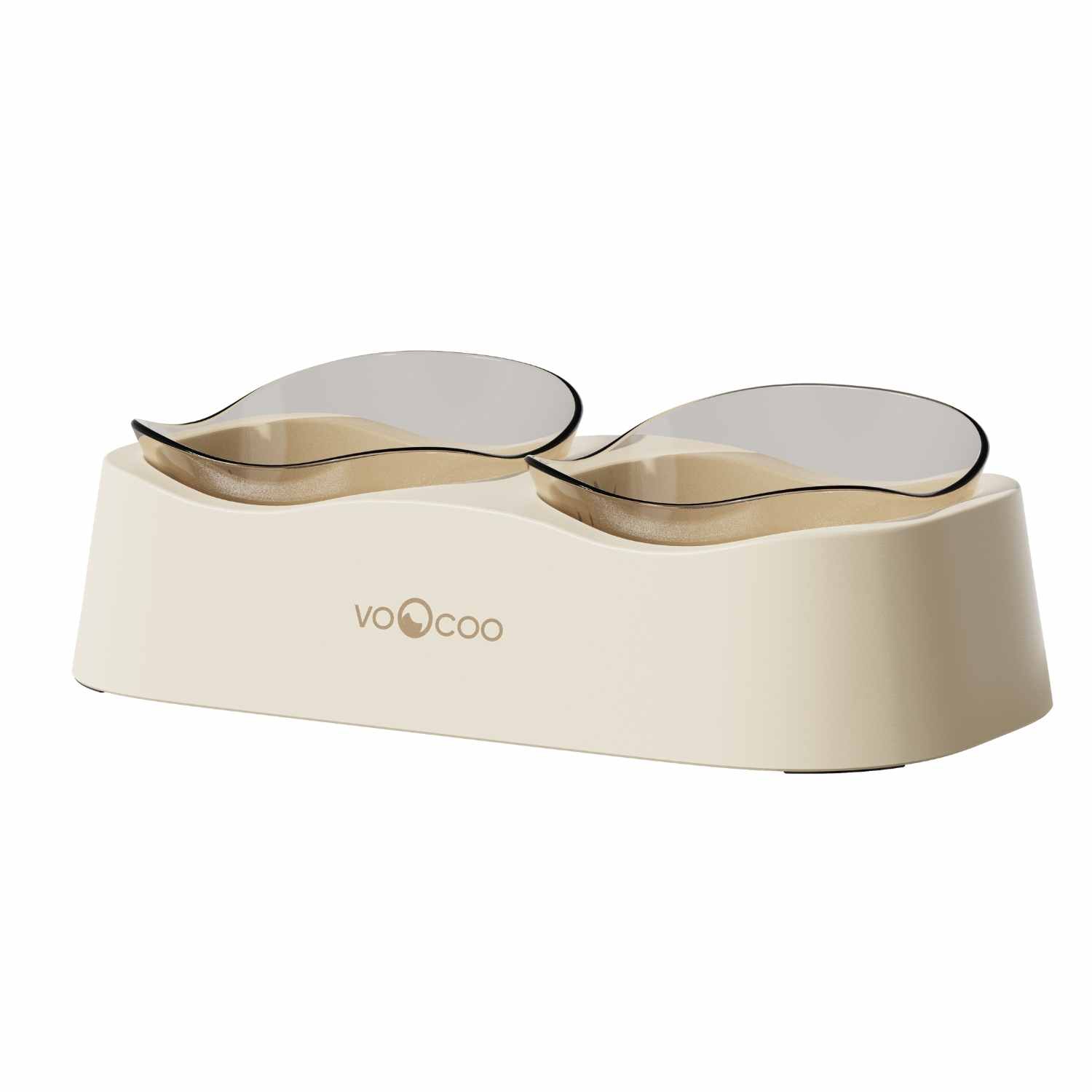 VOOCOO Wave Elevated Pet Food & Water Bowl Duo