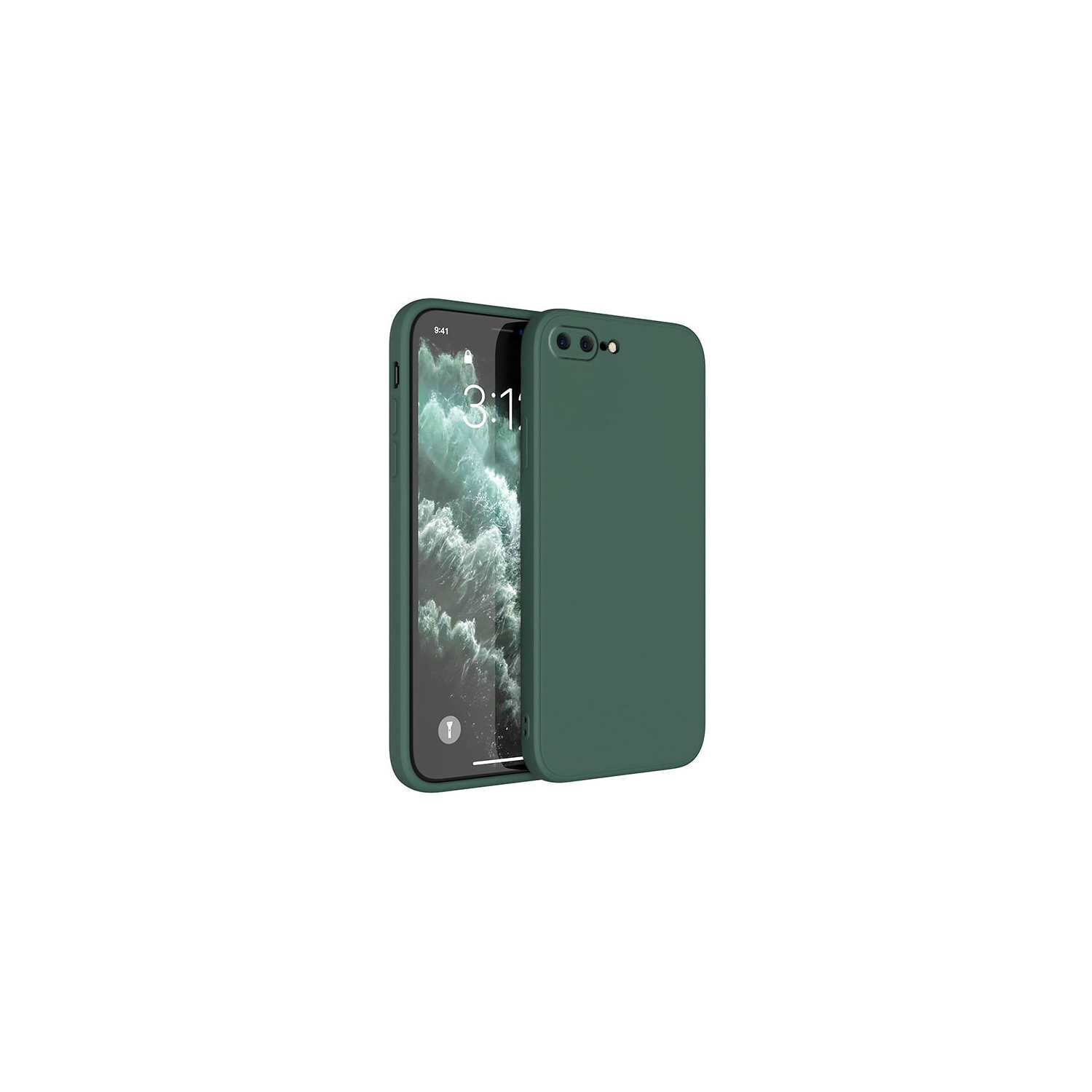 PANDACO Soft Shell Matte Forest Green Case for iPhone 7 Plus or iPhone 8 Plus