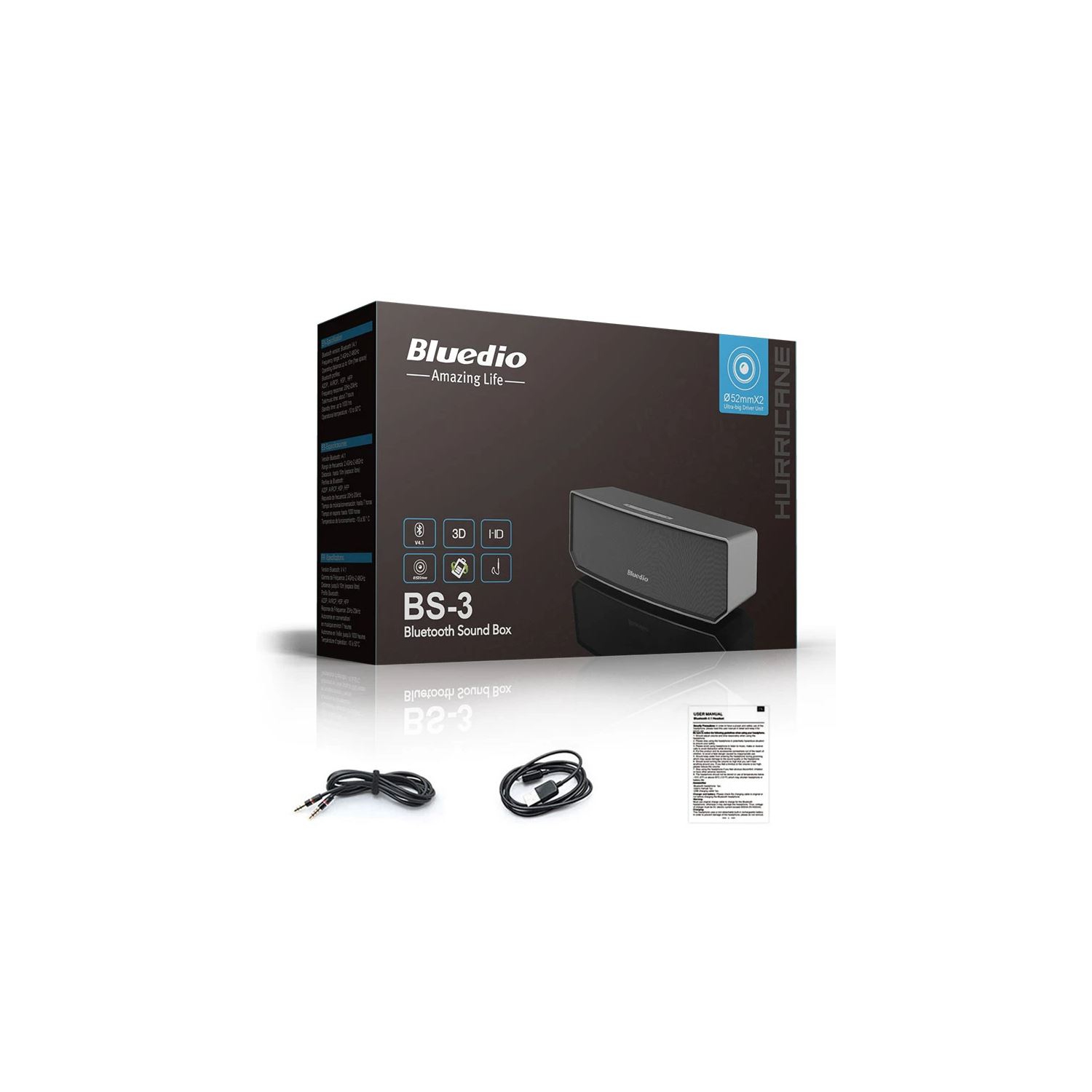 Open Box - Bluedio BS-3 Portable Bluetooth Wireless Stereo Speaker